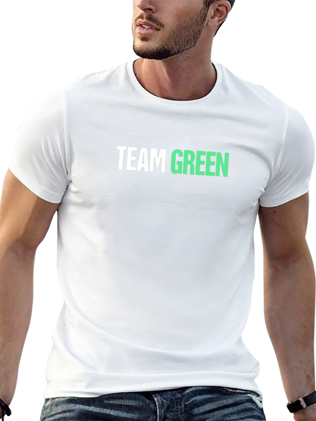 Team Green Graphic Tee - Black Cotton Blend