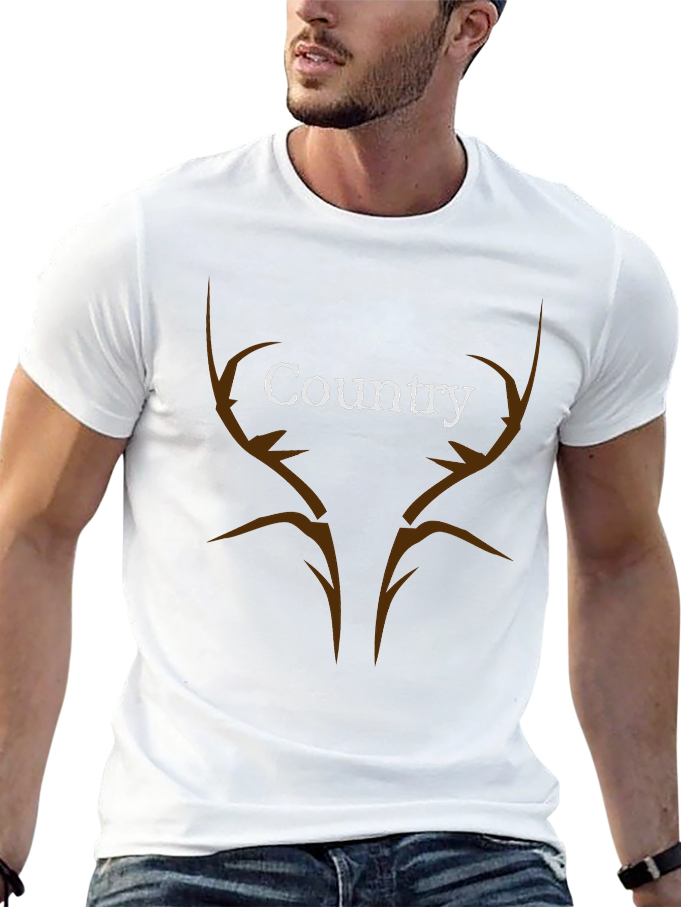 Country Antler T-Shirt - Black
