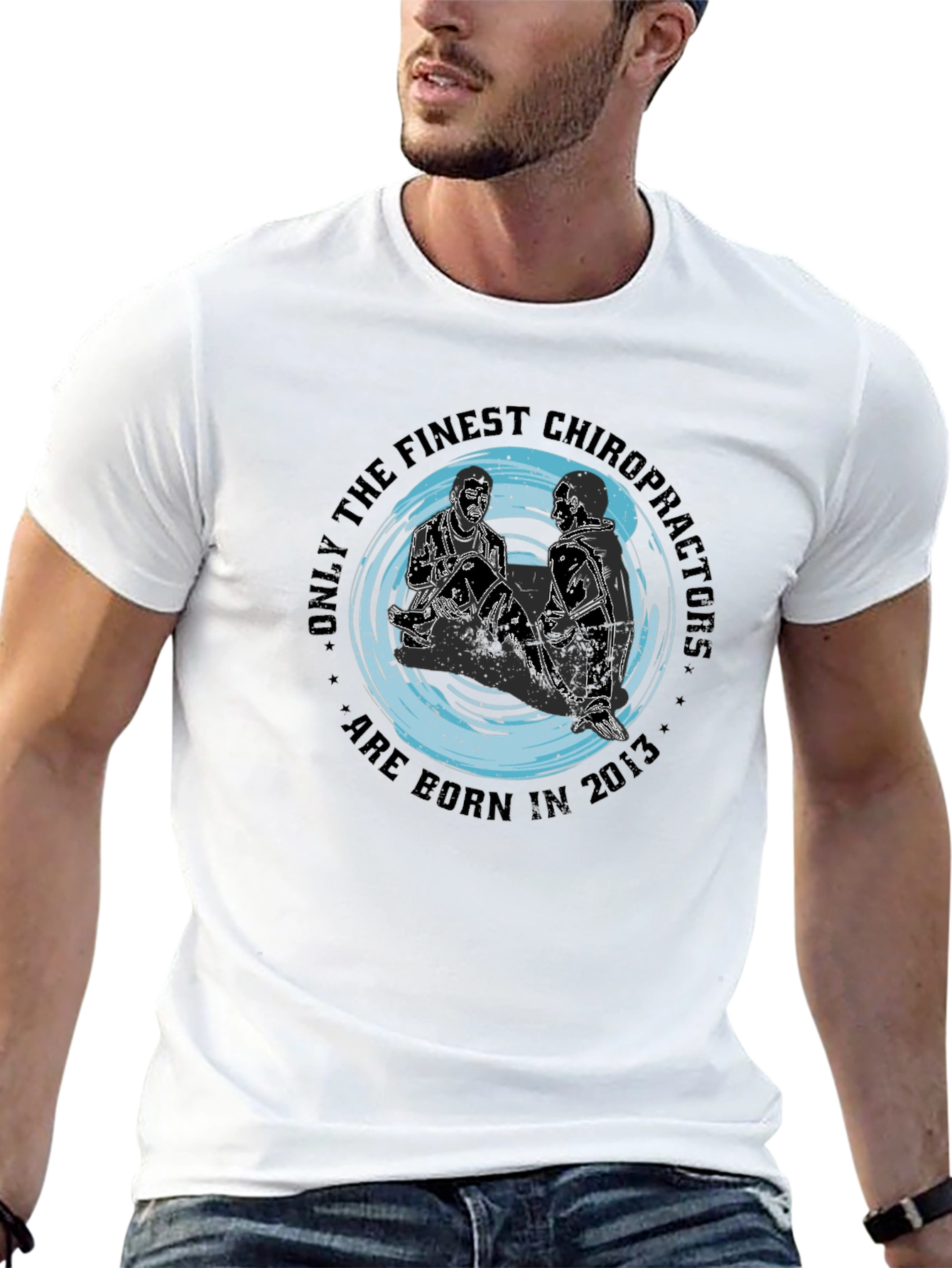 Chiropractor Born in 2013 Black T-Shirt