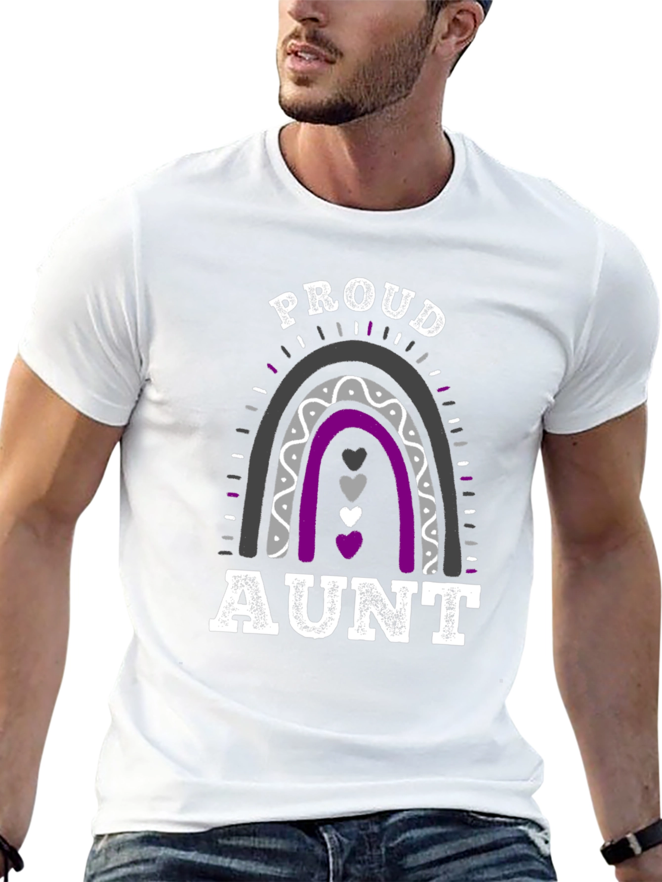 Proud Aunt Ace Pride Rainbow T-Shirt