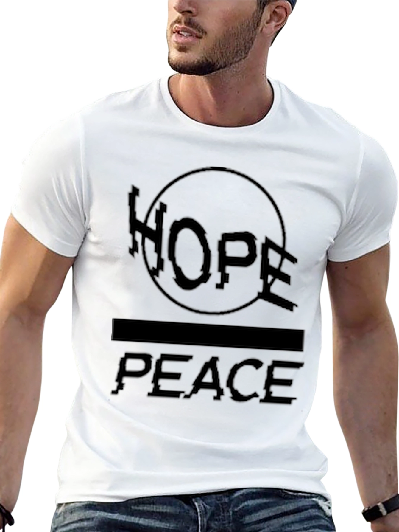Hope Peace T-Shirt: Black Graphic Tee for Men