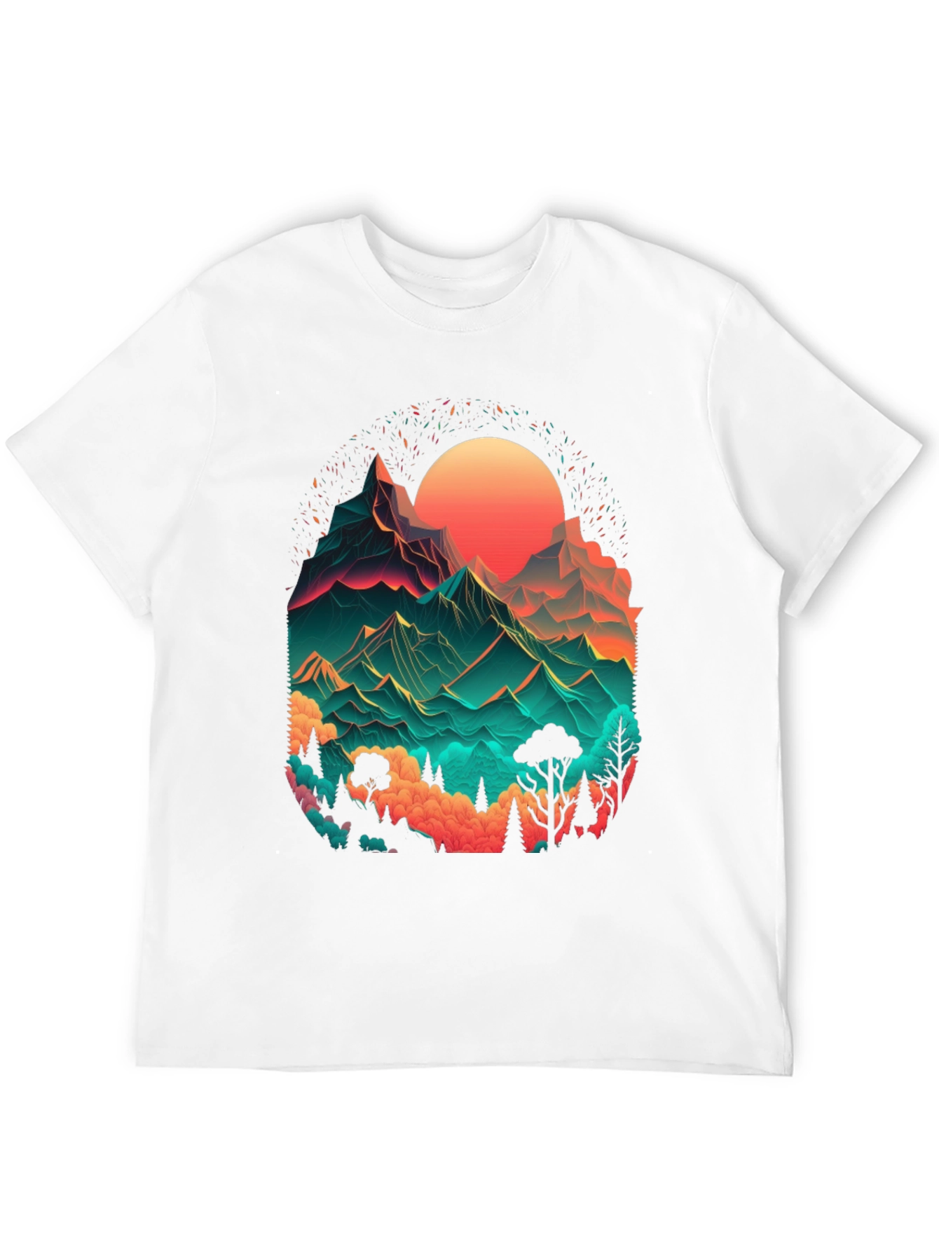 Neon Mountain Graphic Tee - Mens Black T-Shirt