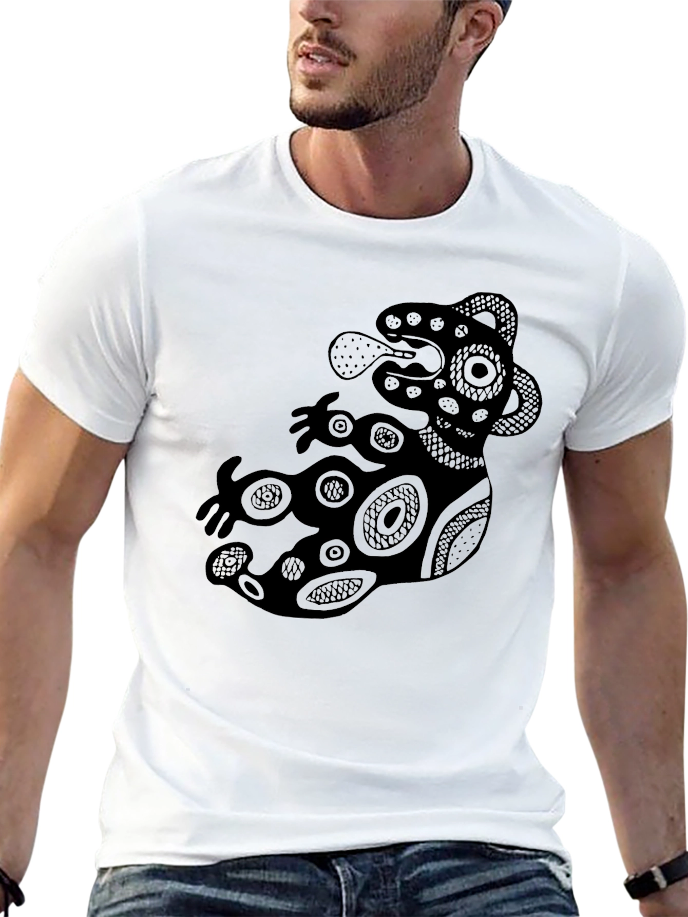 Aztec Art Black T-Shirt for Men