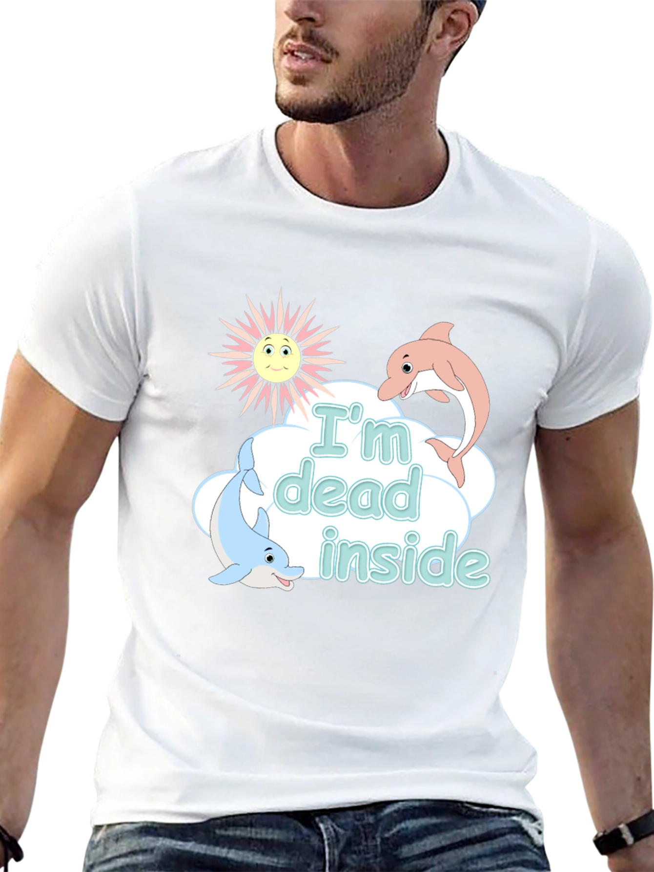 Im Dead Inside Funny Dolphin Graphic T-Shirt