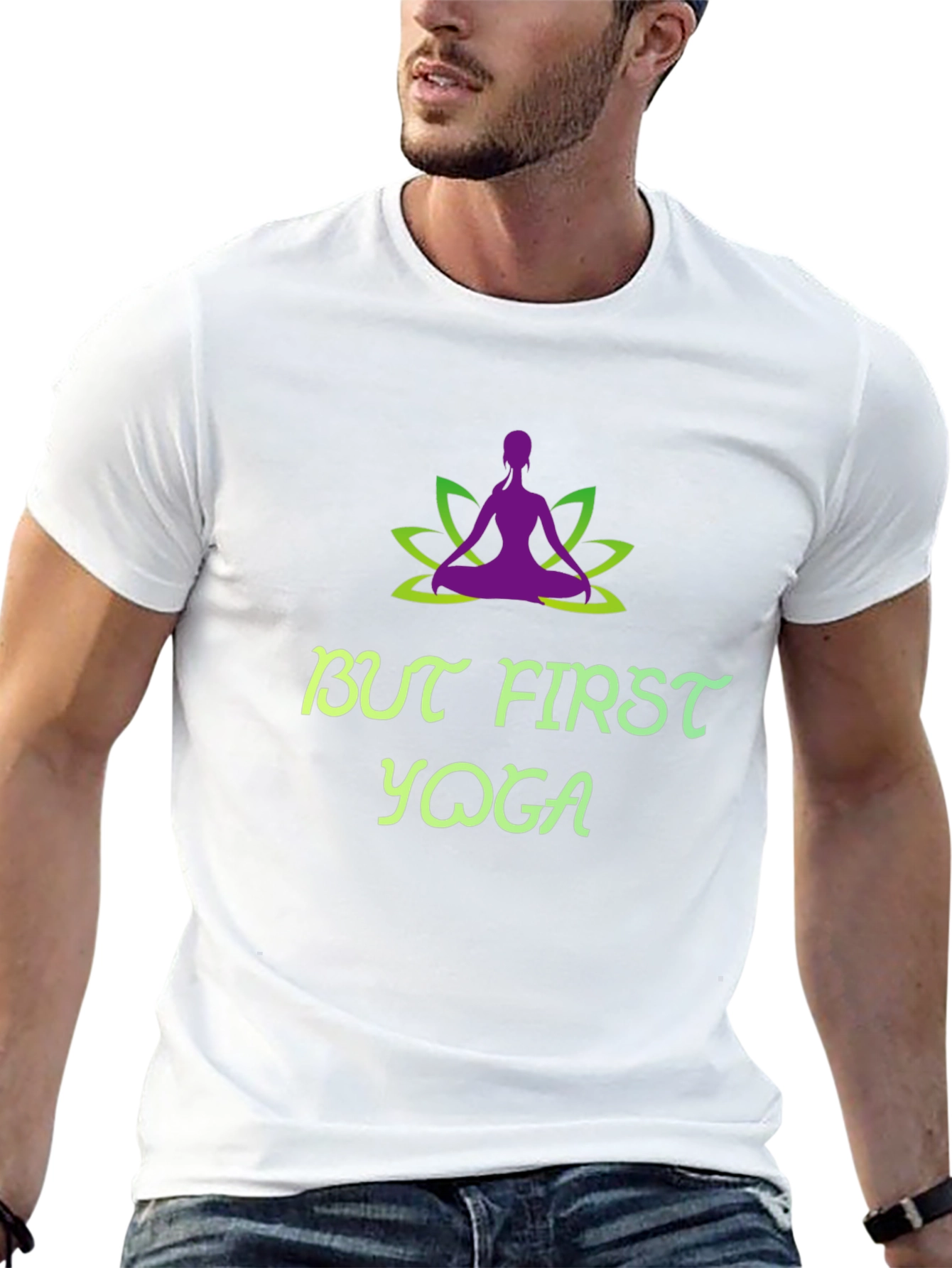 But First Yoga T-Shirt - Mens Black Graphic Tee