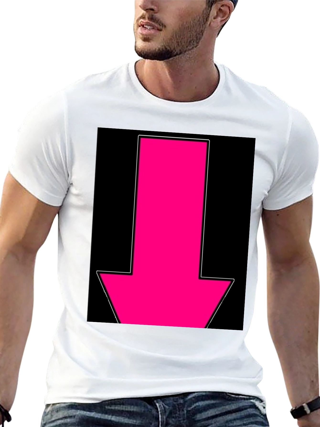 Hot Pink Arrow Graphic Tee - Bold Statement T-Shirt