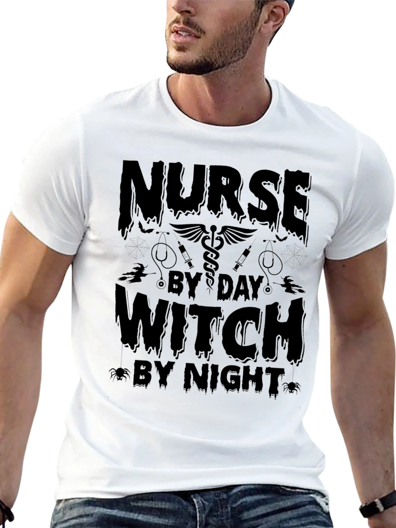 Nurse By Day Witch By Night Graphic Tee