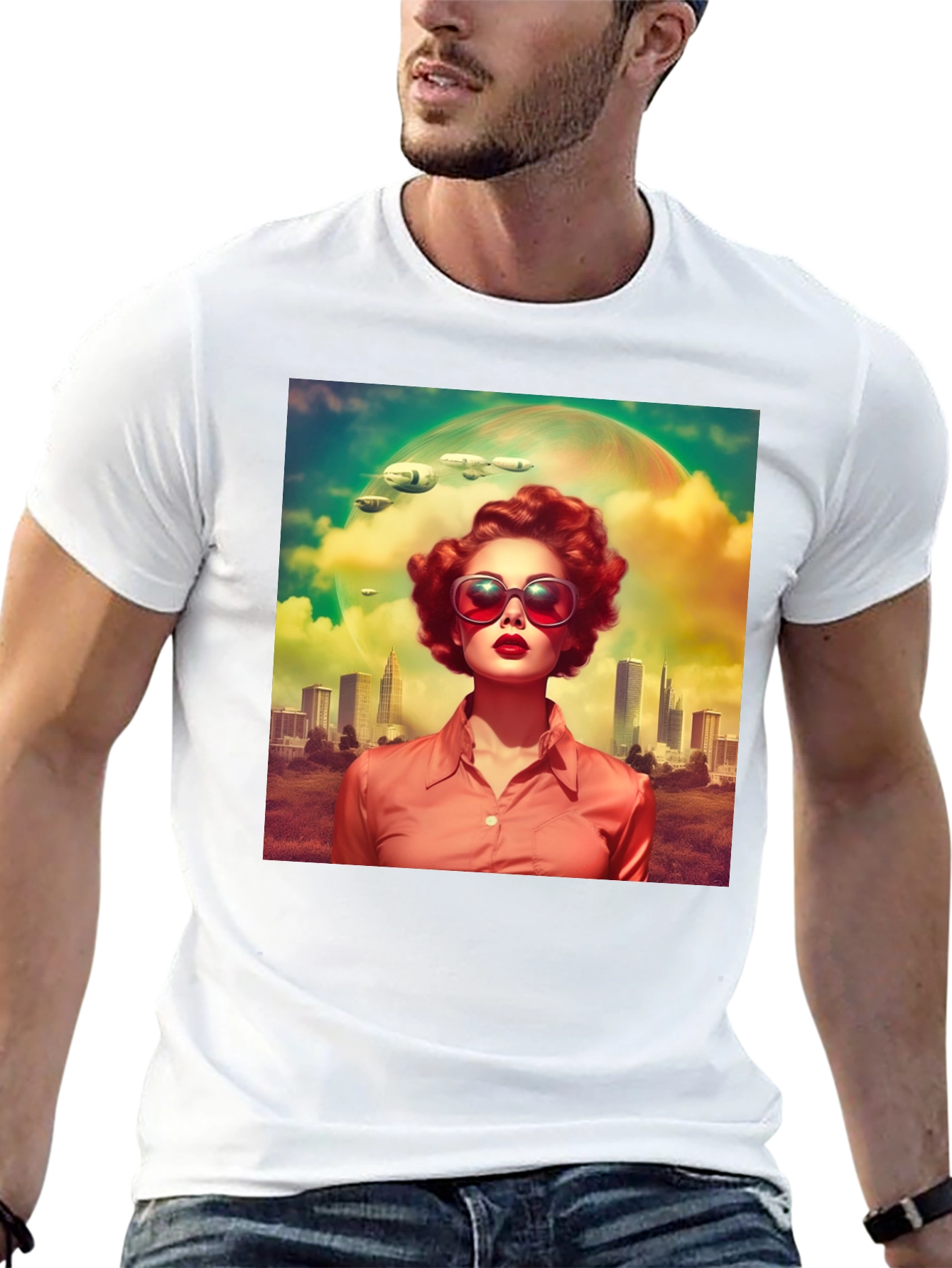 Retro Futuristic T-Shirt - Sci-Fi Woman Design