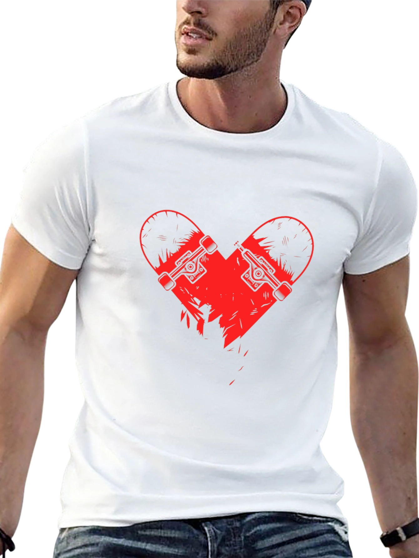 Skate Heart Graphic Tee - Black