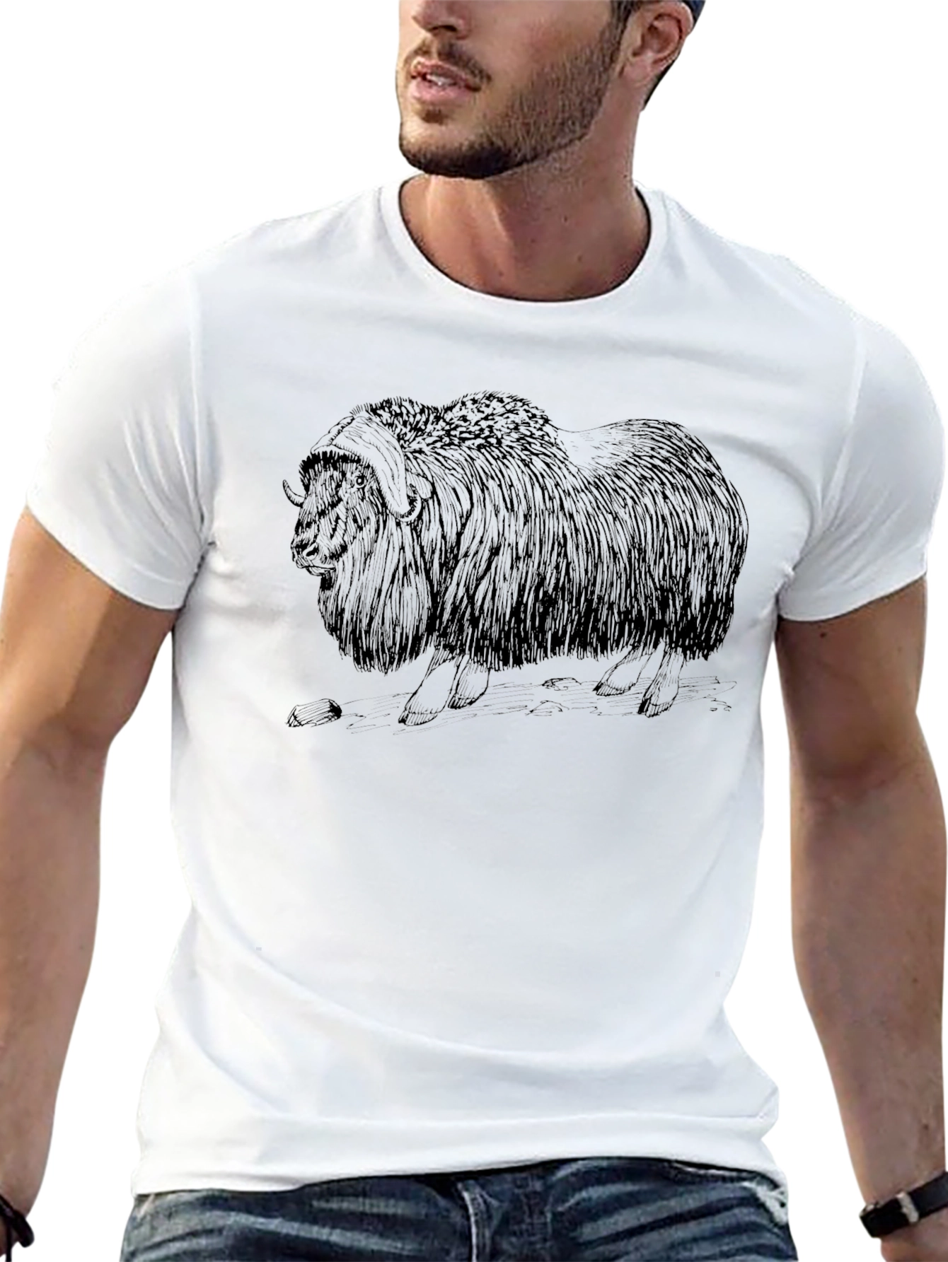 Musk Ox Graphic Tee - Cool Animal Print