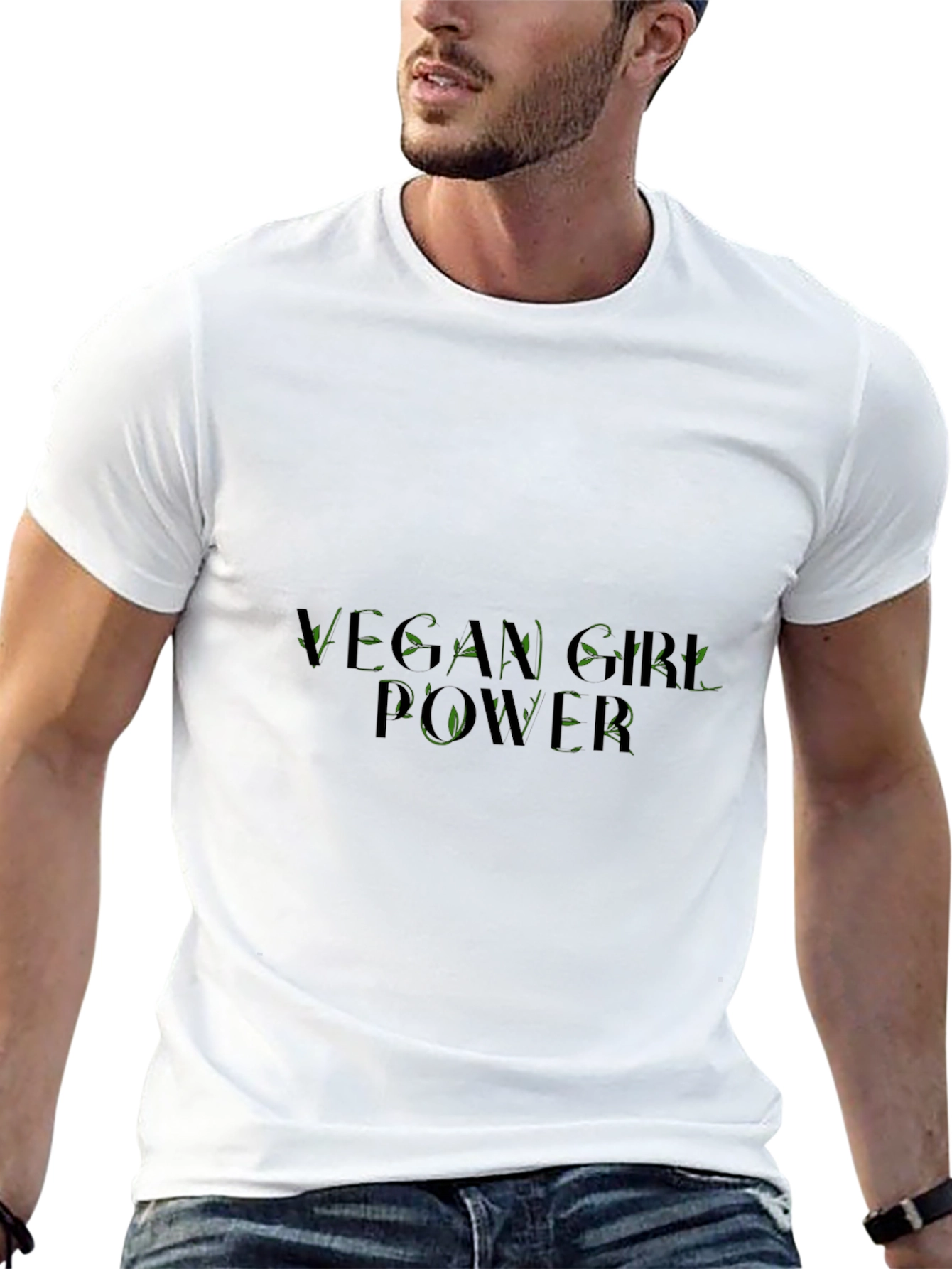 Vegan Girl Power Tee - Black Cotton Graphic T-Shirt