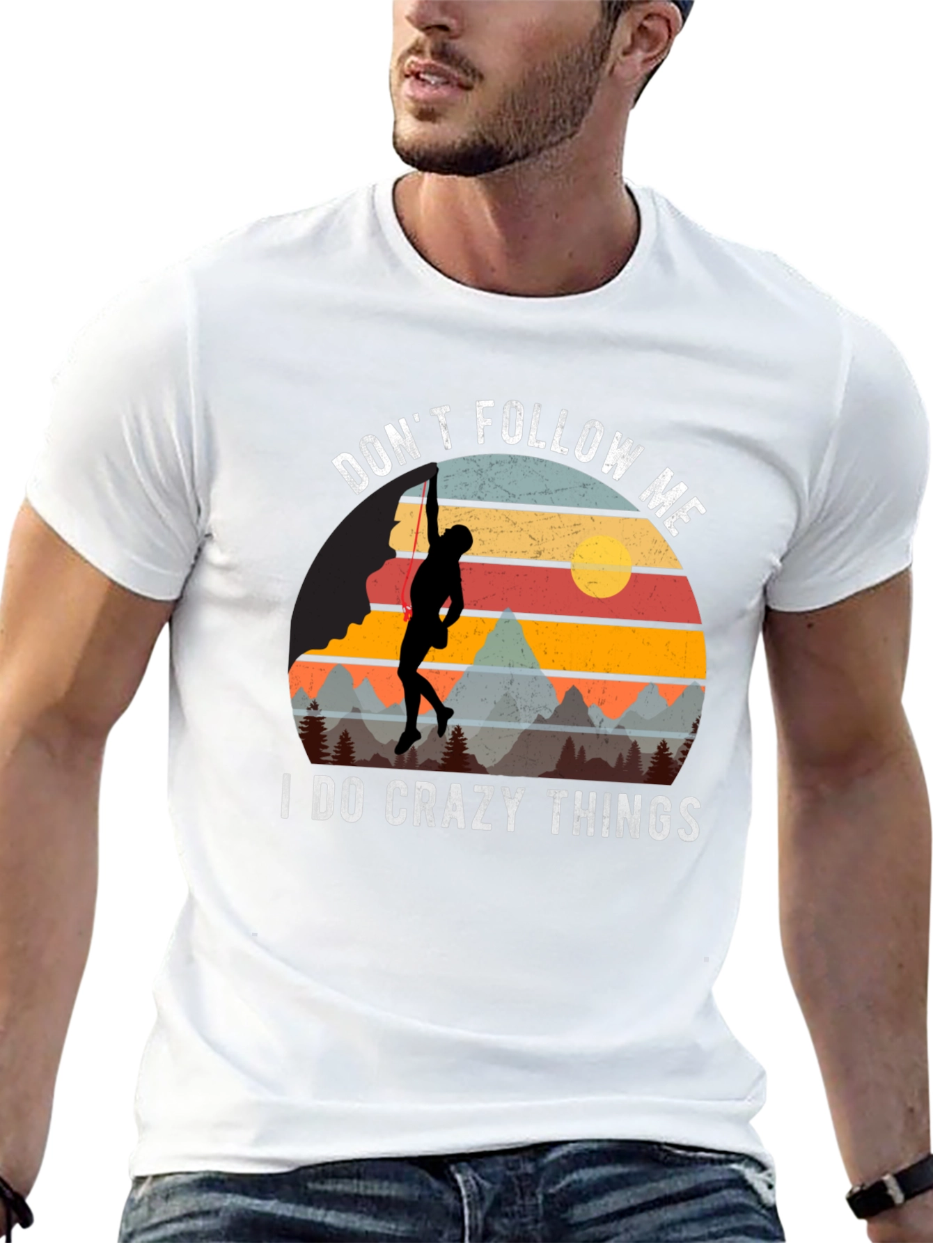 Dont Follow Me Crazy Climber Graphic T-Shirt