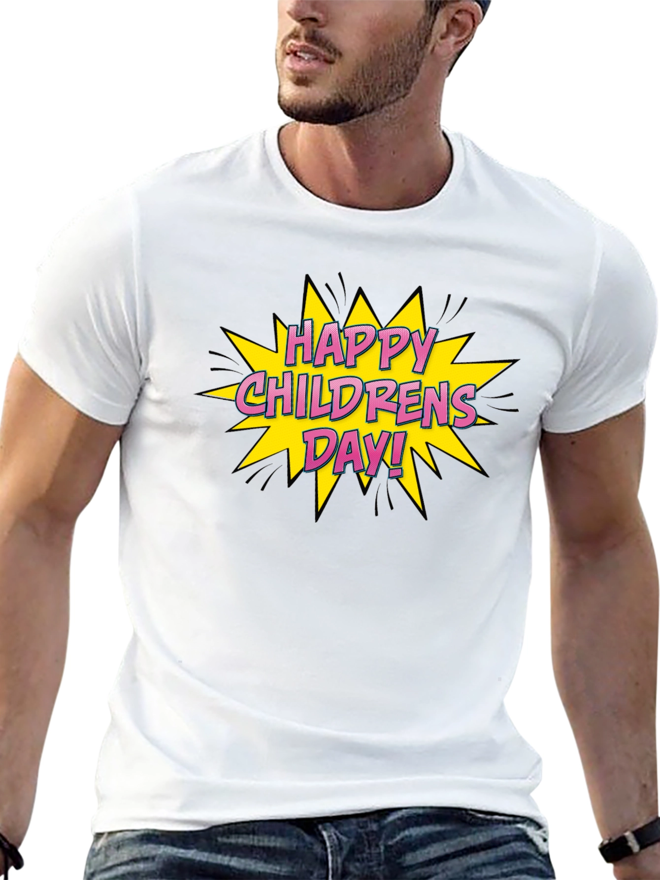 Happy Childrens Day Graphic Tee - Black