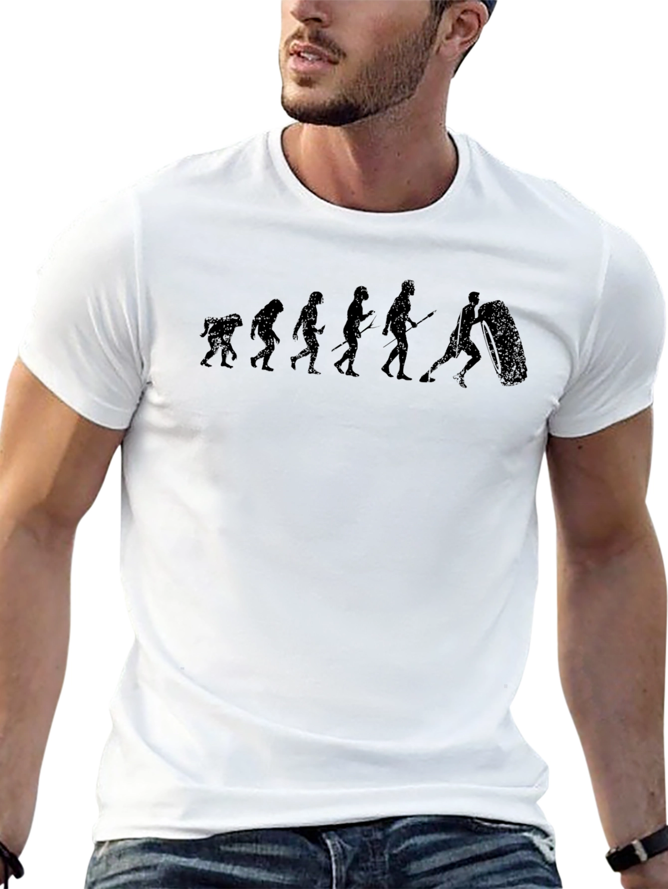 Evolution Tire Flip Tee - Black Graphic T-Shirt