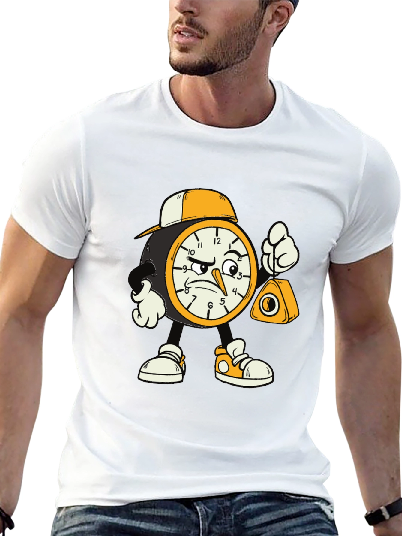 Cartoon Clock Graphic Tee