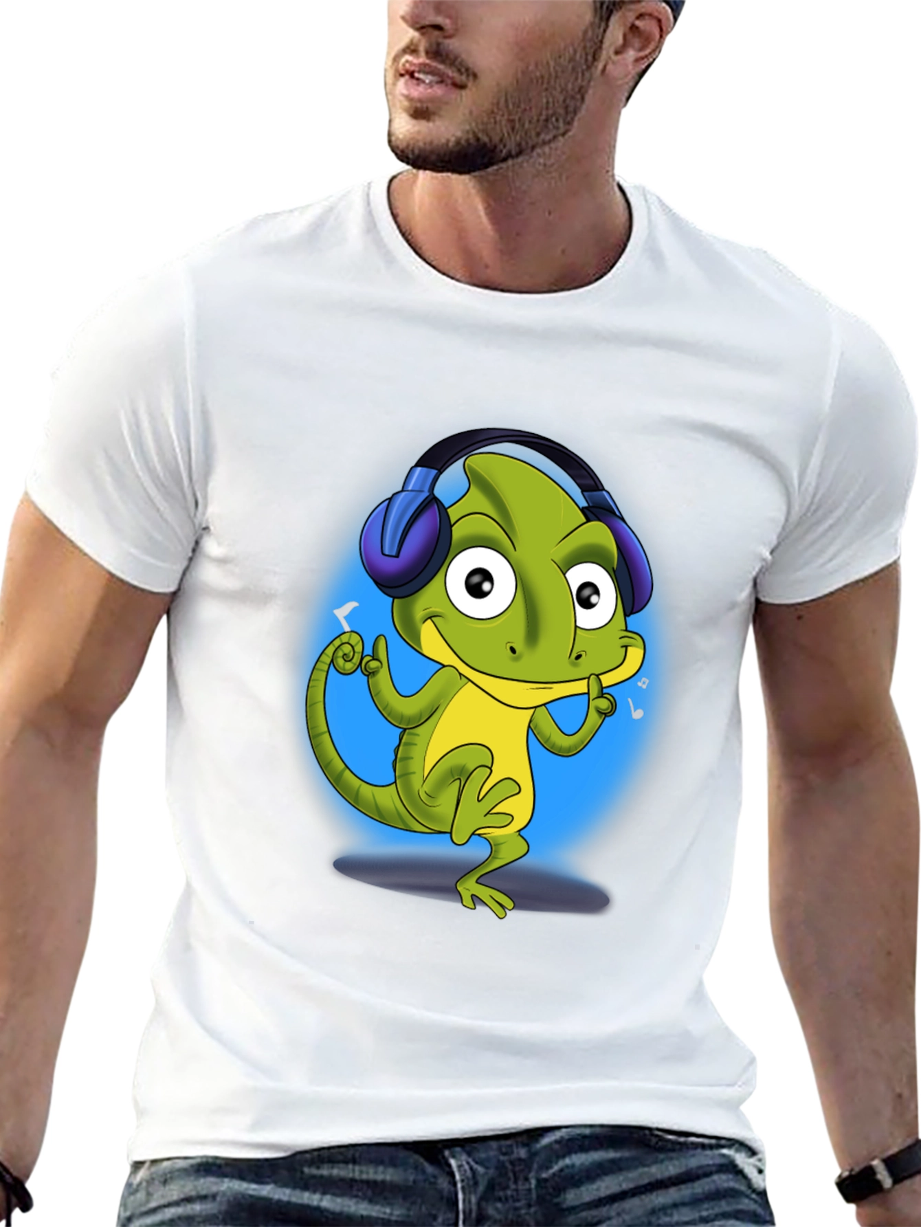 Cool Lizard DJ T-Shirt - Black Cotton Tee