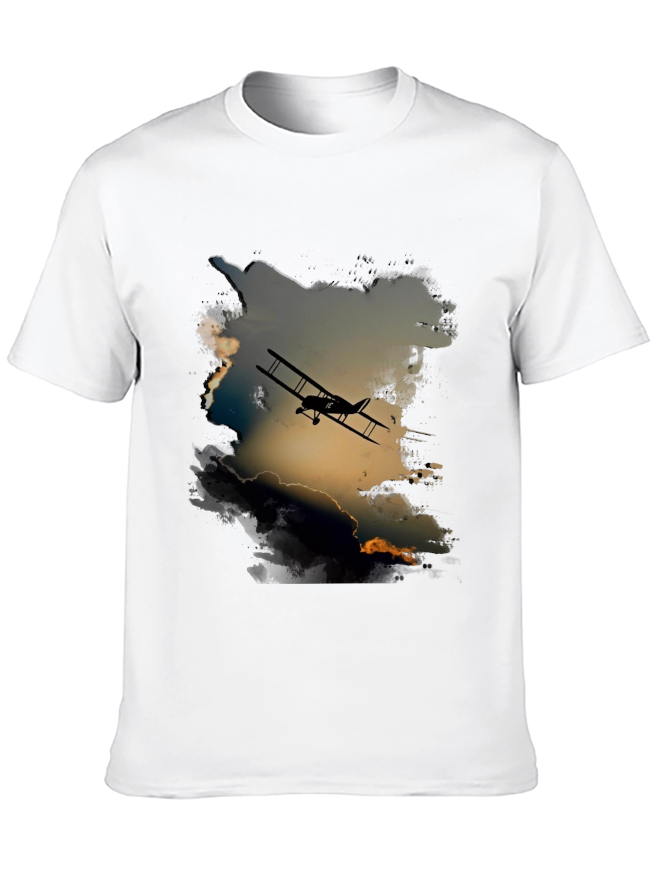 Biplane Silhouette Graphic T-Shirt