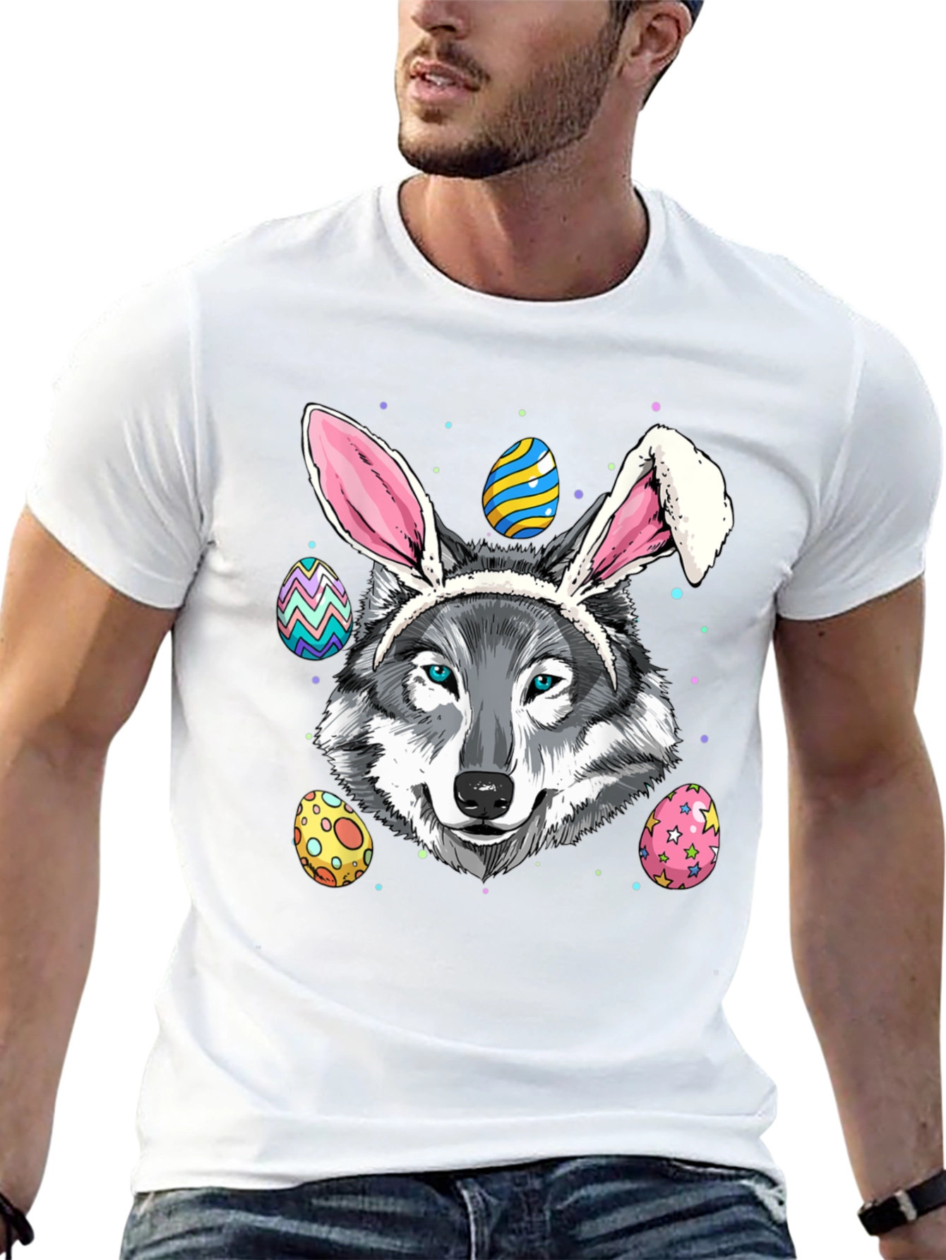 Easter Wolf T-Shirt Funny Easter Egg T-Shirt