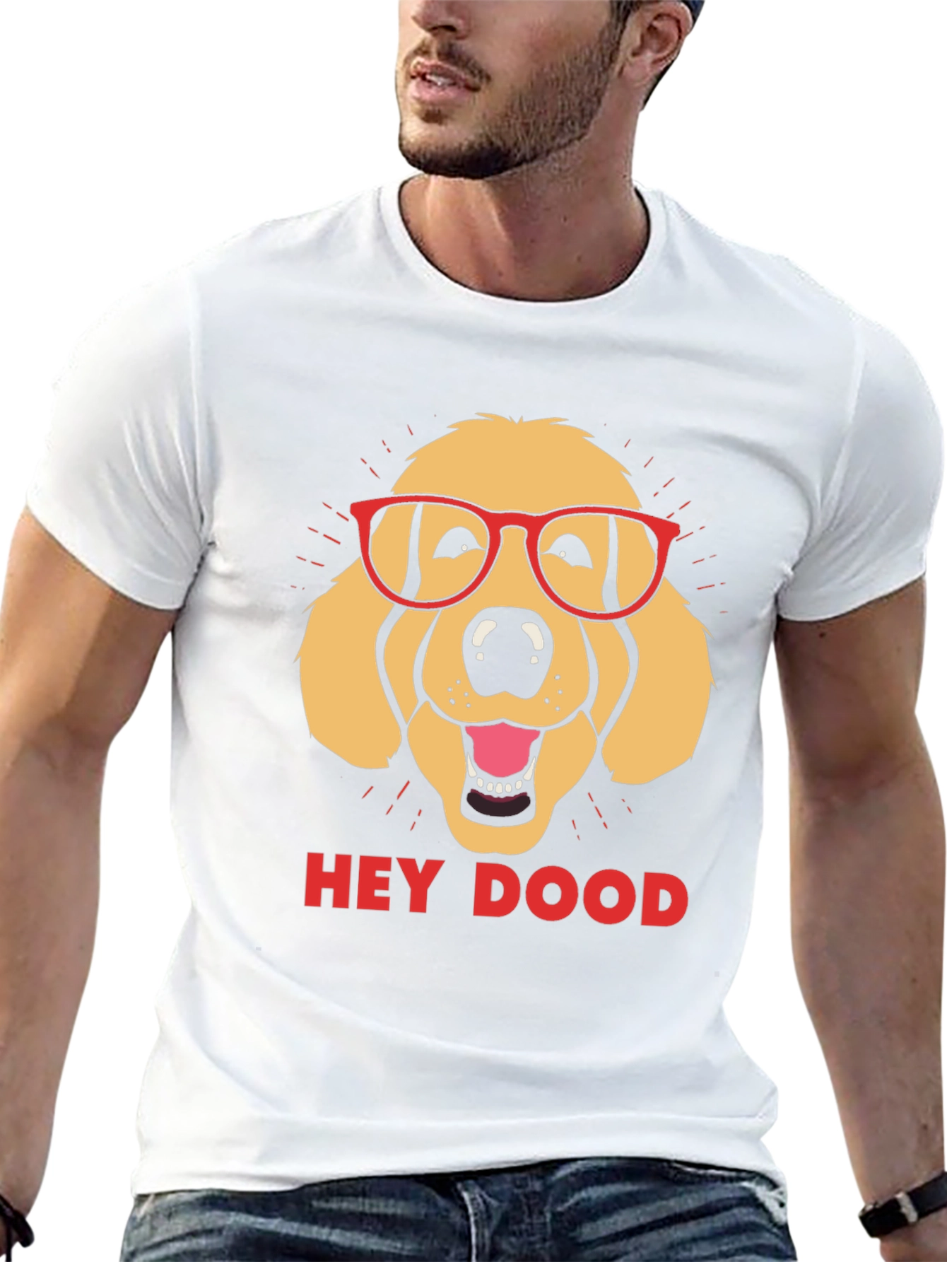 Hey Dood Golden Retriever Graphic T-Shirt