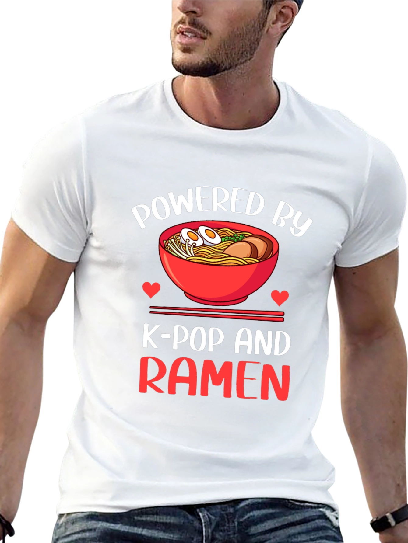 Powered by K-Pop and Ramen Graphic T-Shirt