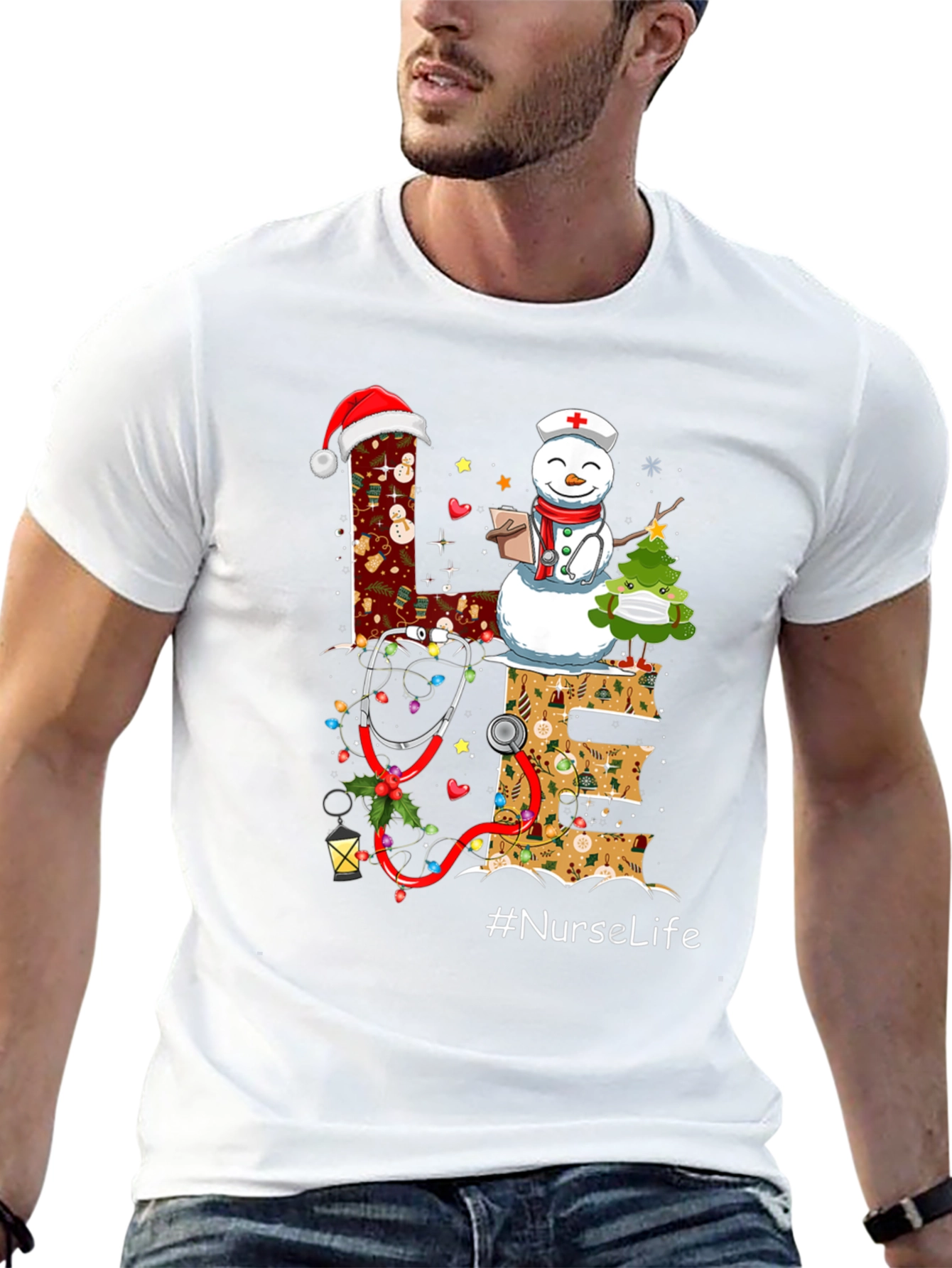Nurse Life Christmas Graphic T-Shirt