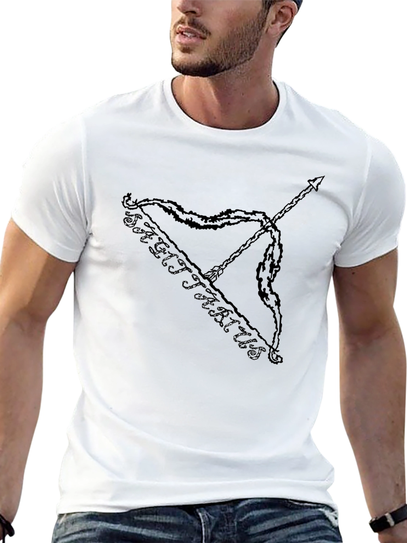 Sagittarius Zodiac Black Graphic Tee