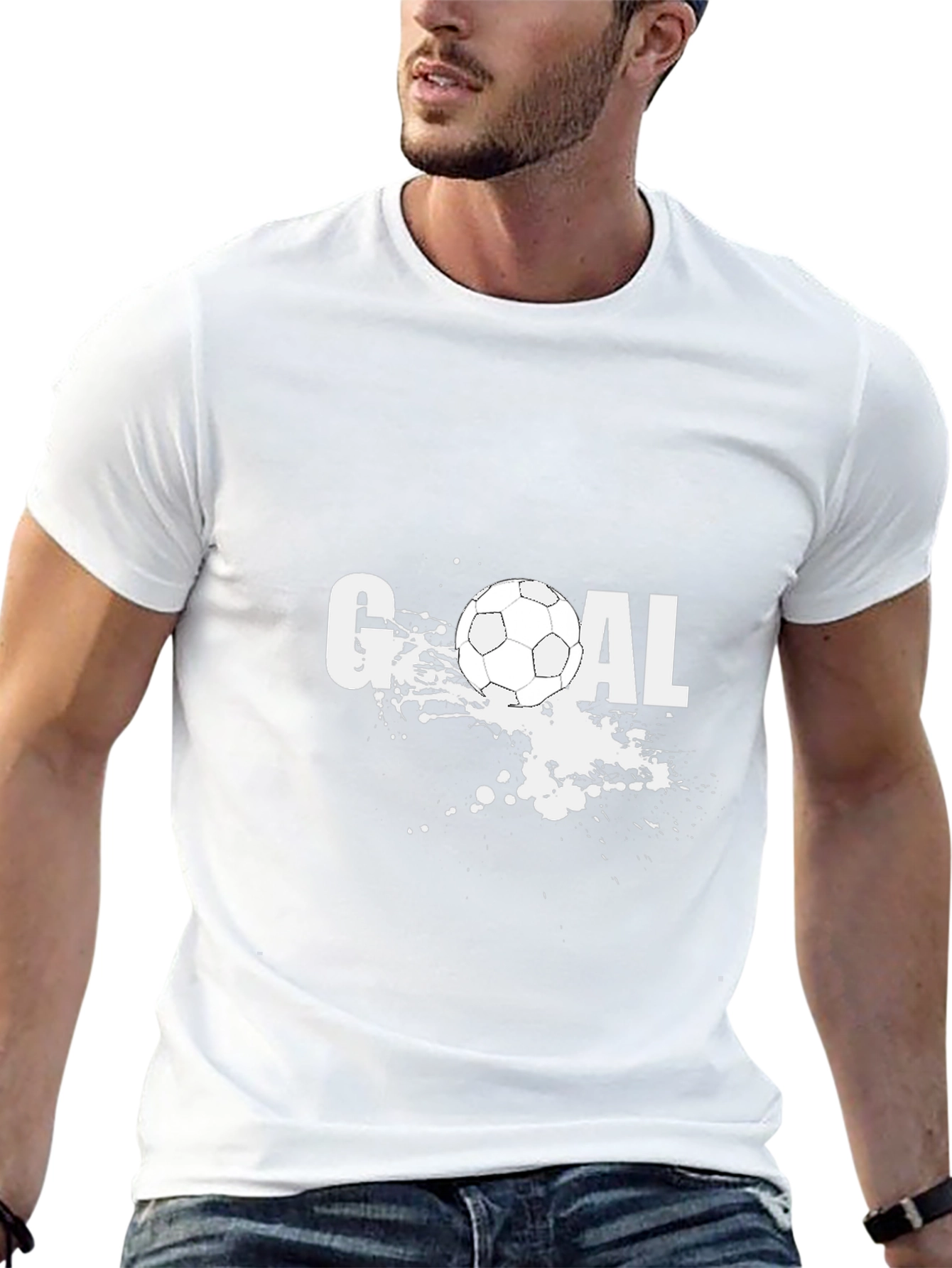 Goal! Soccer Ball Graphic Tee - Black Cotton T-Shirt