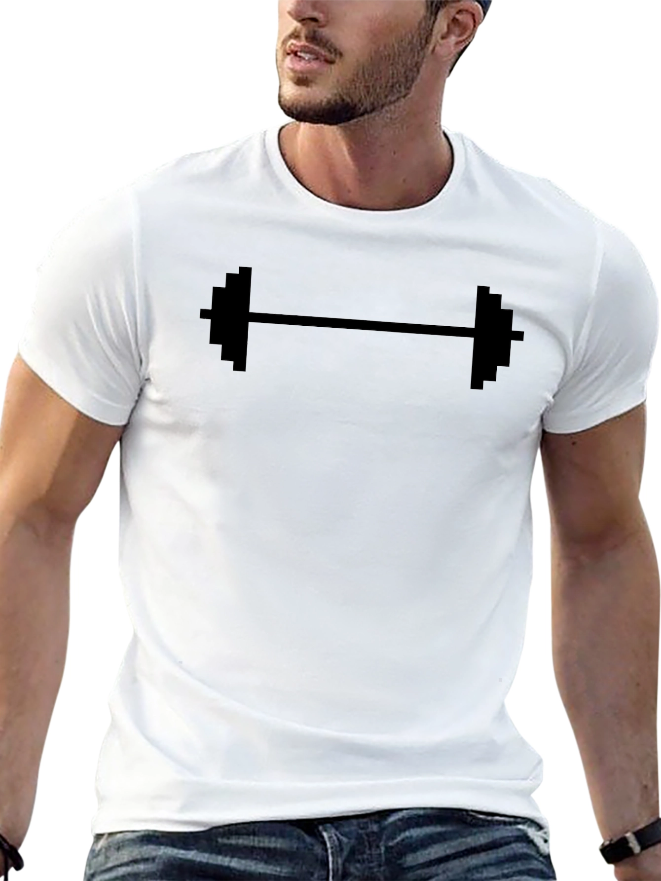 Pixel Barbell Black T-Shirt