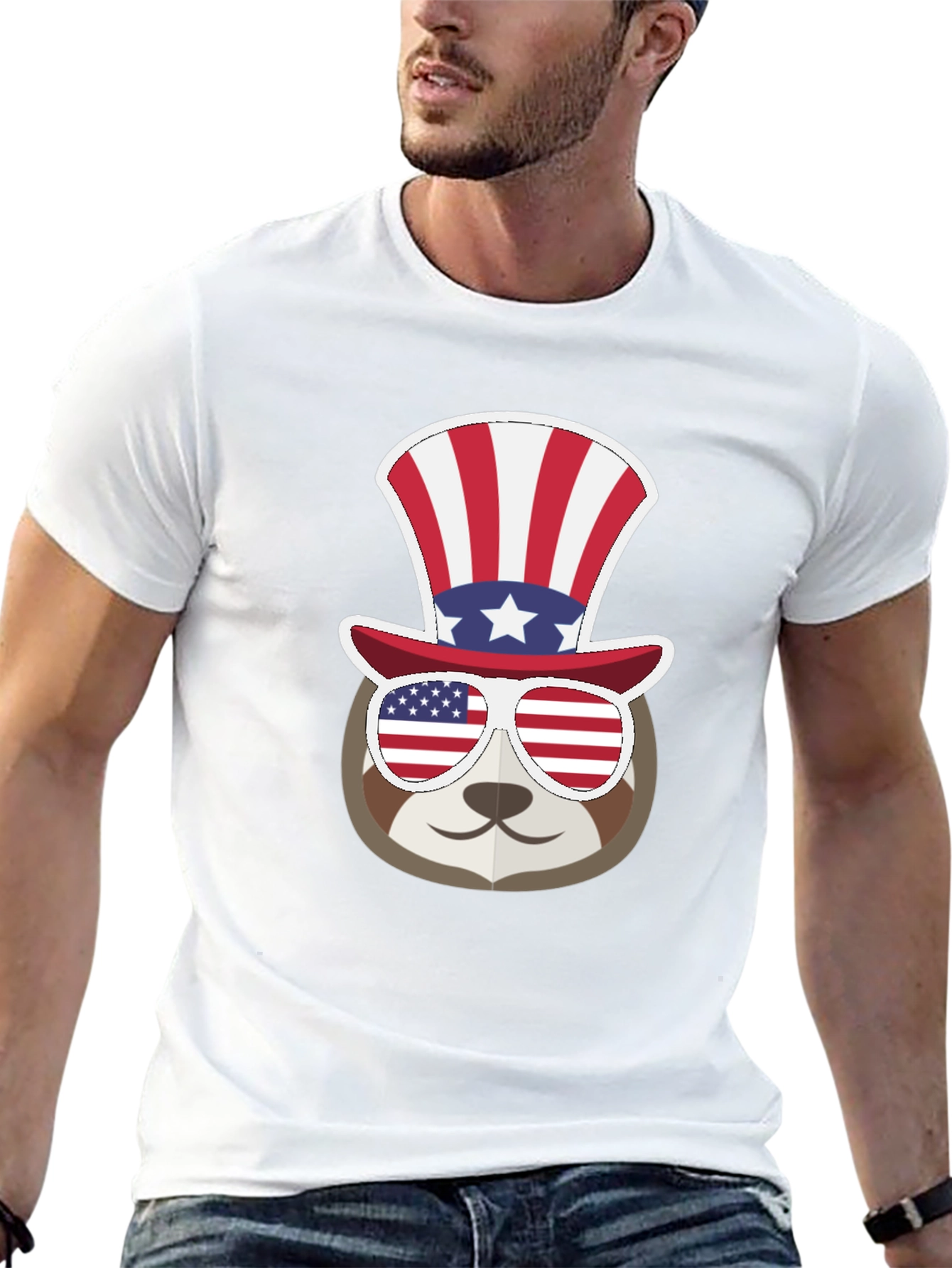 Patriotic Sloth T-Shirt - USA Pride