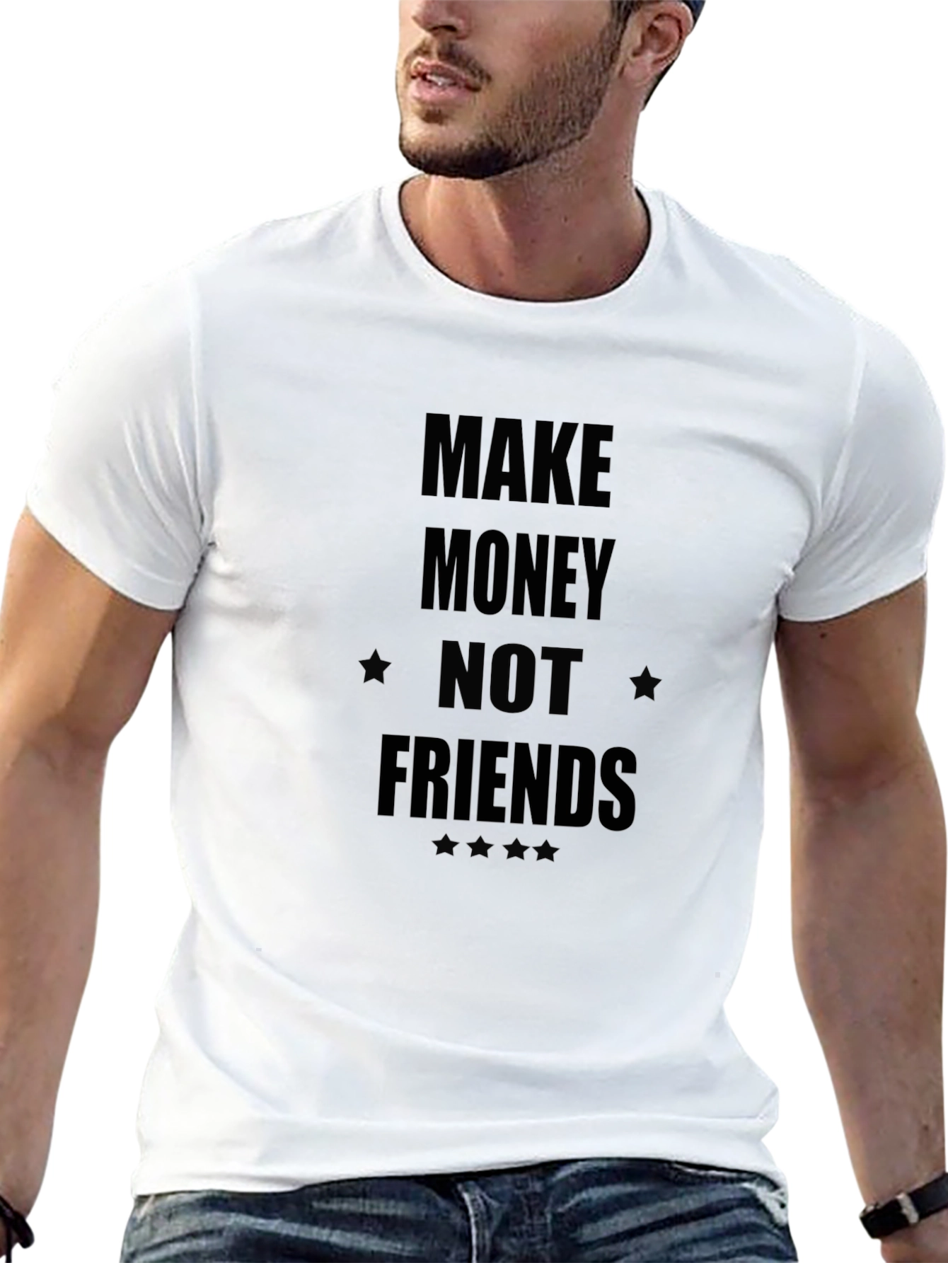 Make Money Not Friends Black Graphic Tee