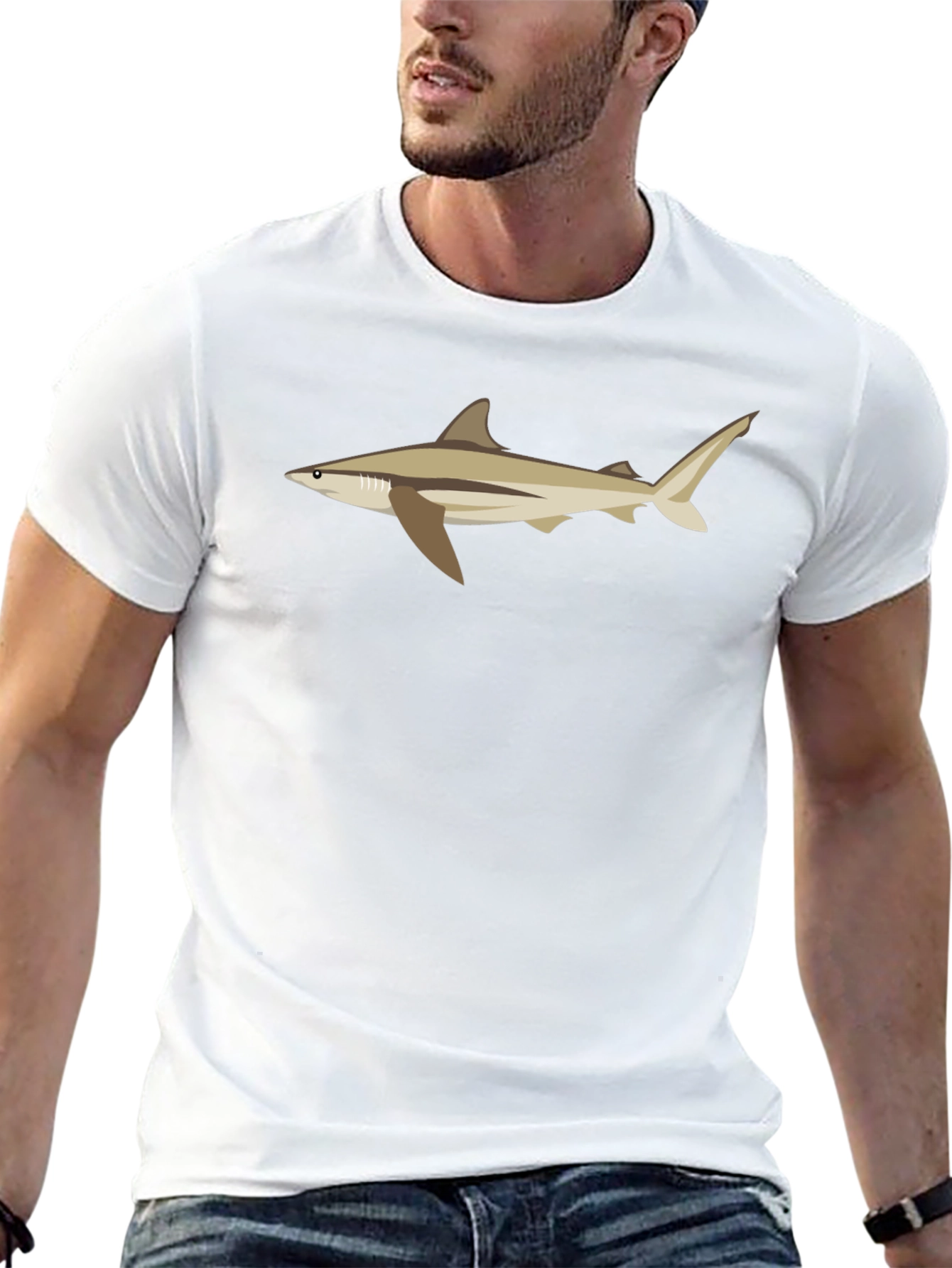 Shark Graphic T-Shirt - Casual Menswear
