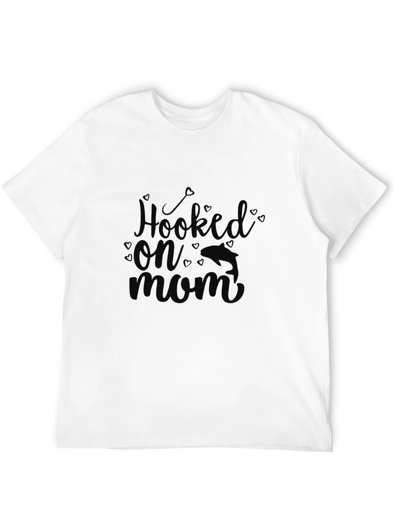 Hooked On Mom Black Graphic Tee