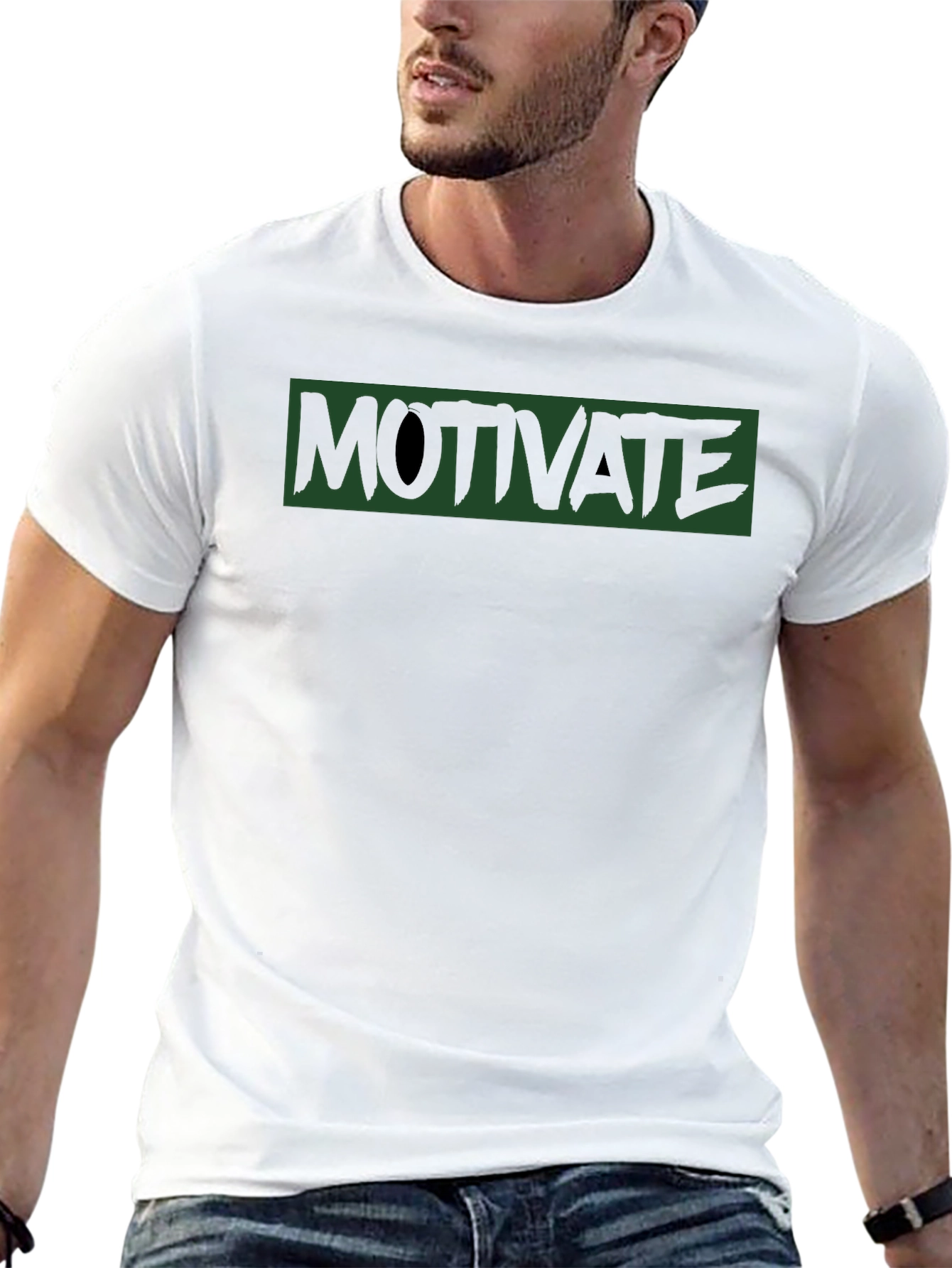 Motivate Graphic Print Tee - Black