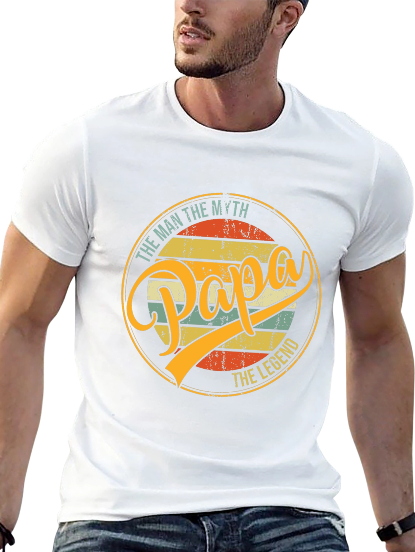 Papa The Man The Myth The Legend Black T-Shirt