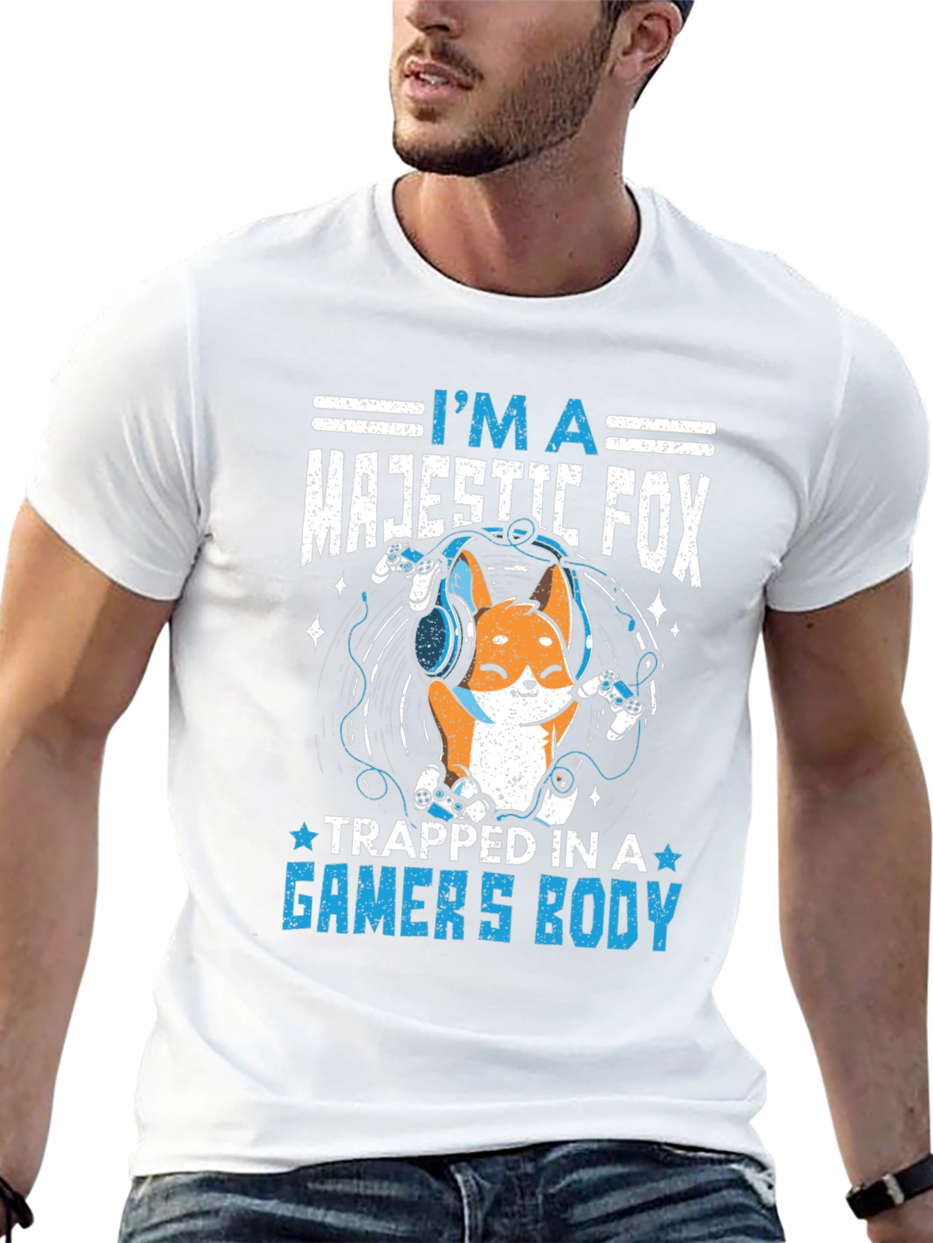 Majestic Gamer Fox Black T-Shirt