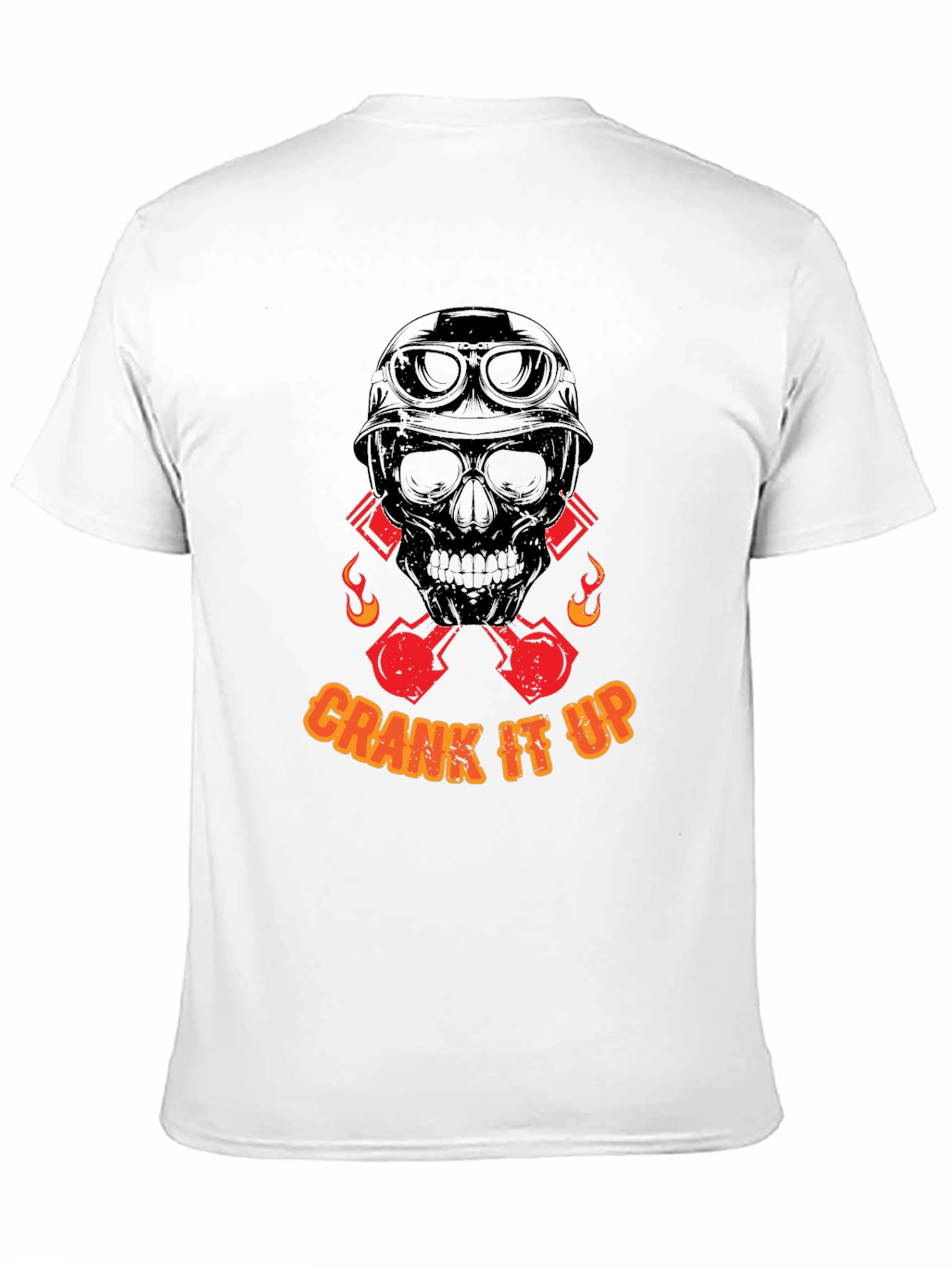 Crank It Up Skull Graphic T-Shirt - Black
