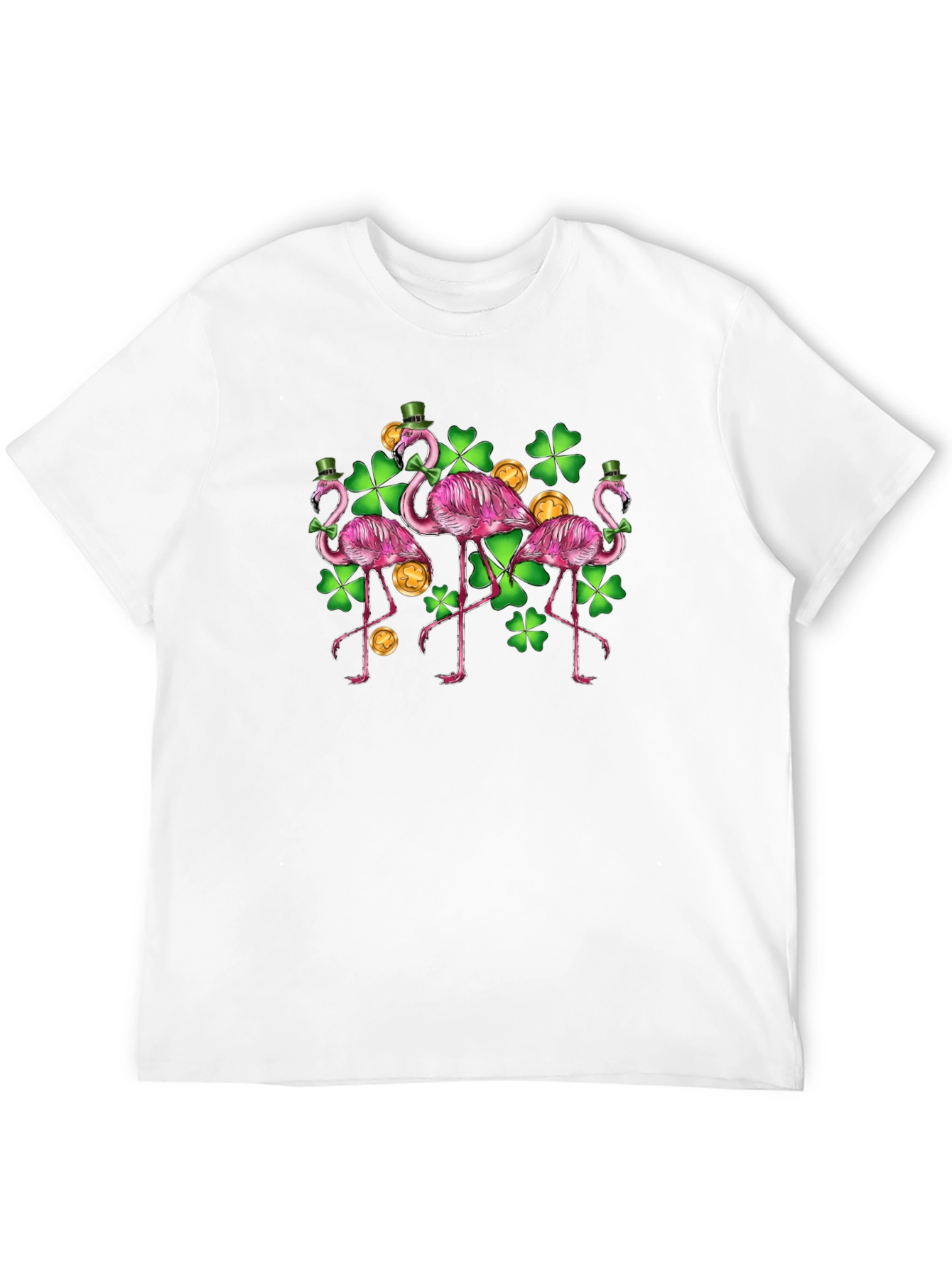 St. Patricks Day Flamingo Shamrock Tee