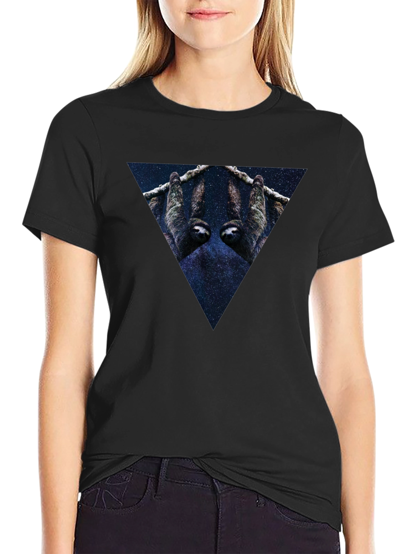 Cosmic Sloth Triangle Graphic Tee