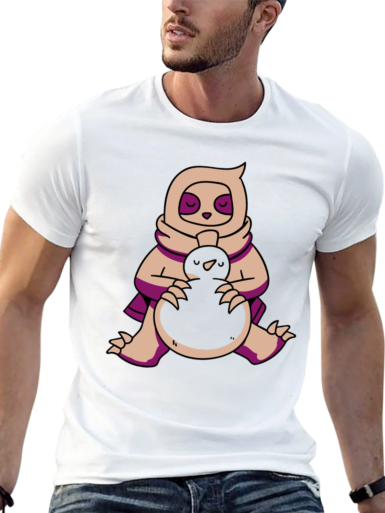 Sloth & Bird T-Shirt - Cute Graphic Tee