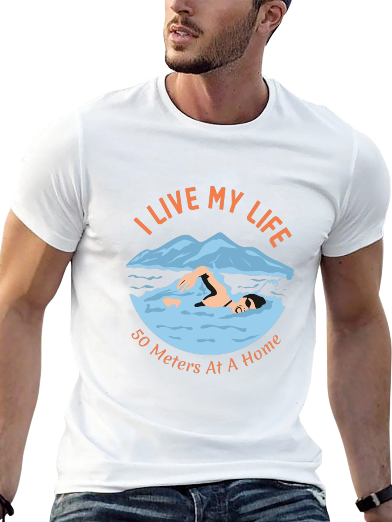 I Live My Life Swimming T-Shirt
