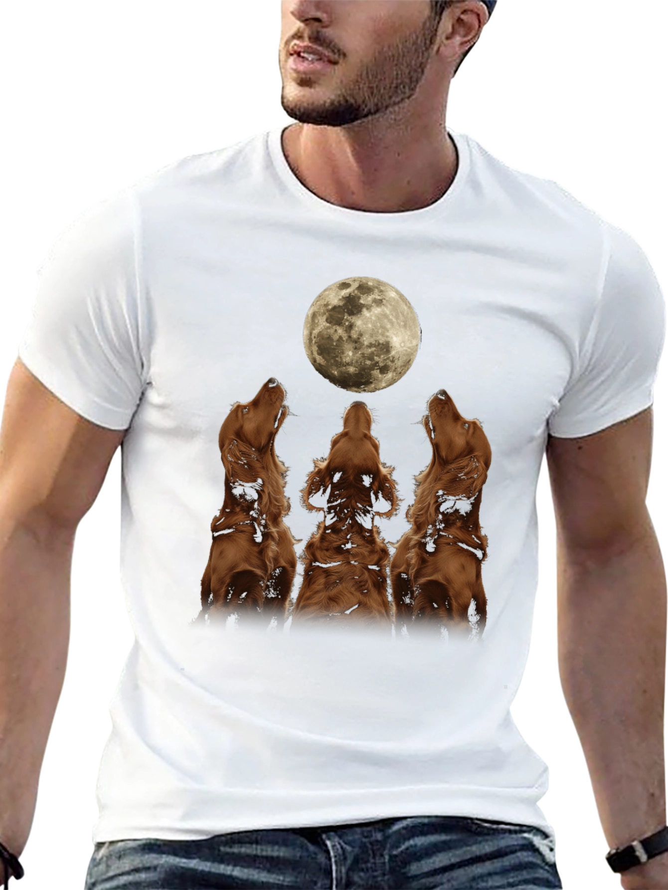 Dog Moon Howl T-Shirt - Black