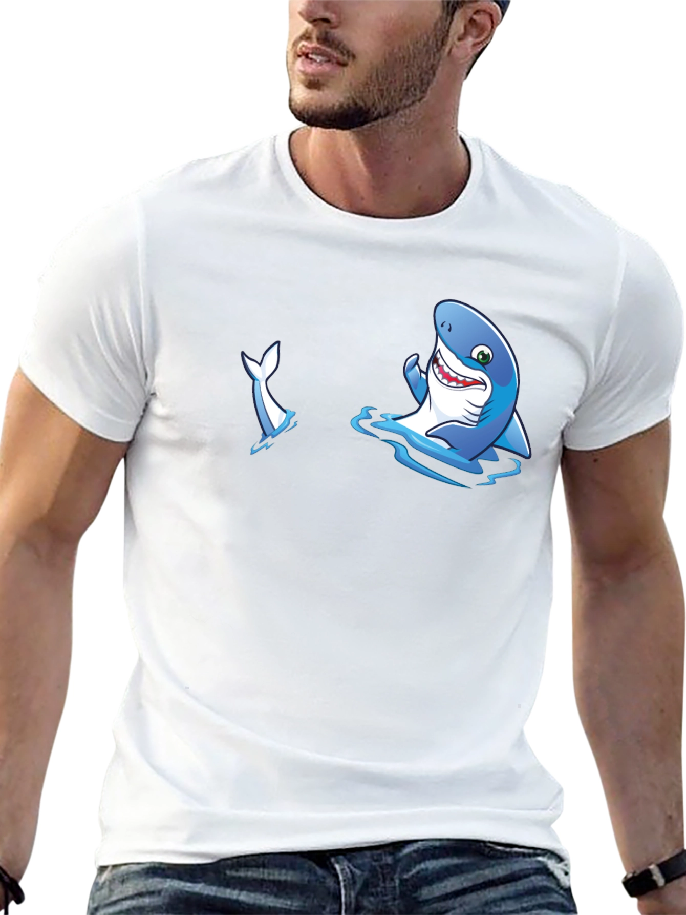 Shark Graphic T-Shirt - Mens Black Tee