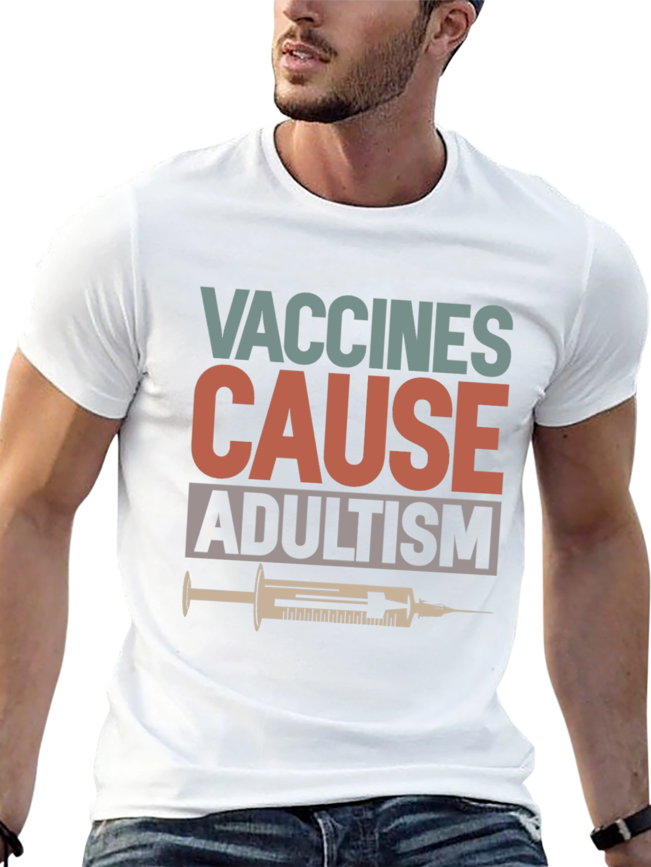 Vaccines Cause Adultism Graphic T-Shirt