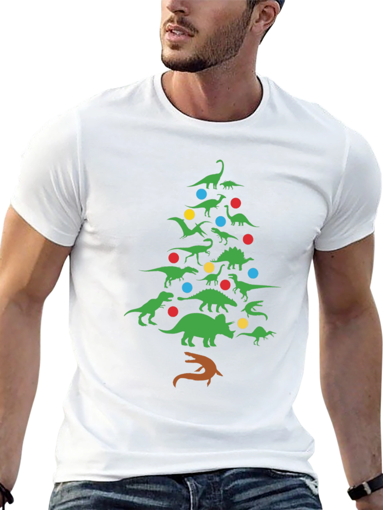 Dinosaur Christmas Tree T-Shirt