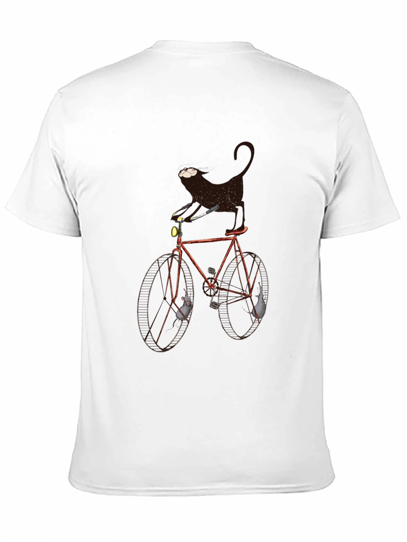 Cat on Bike Graphic Tee - Unique Novelty T-Shirt