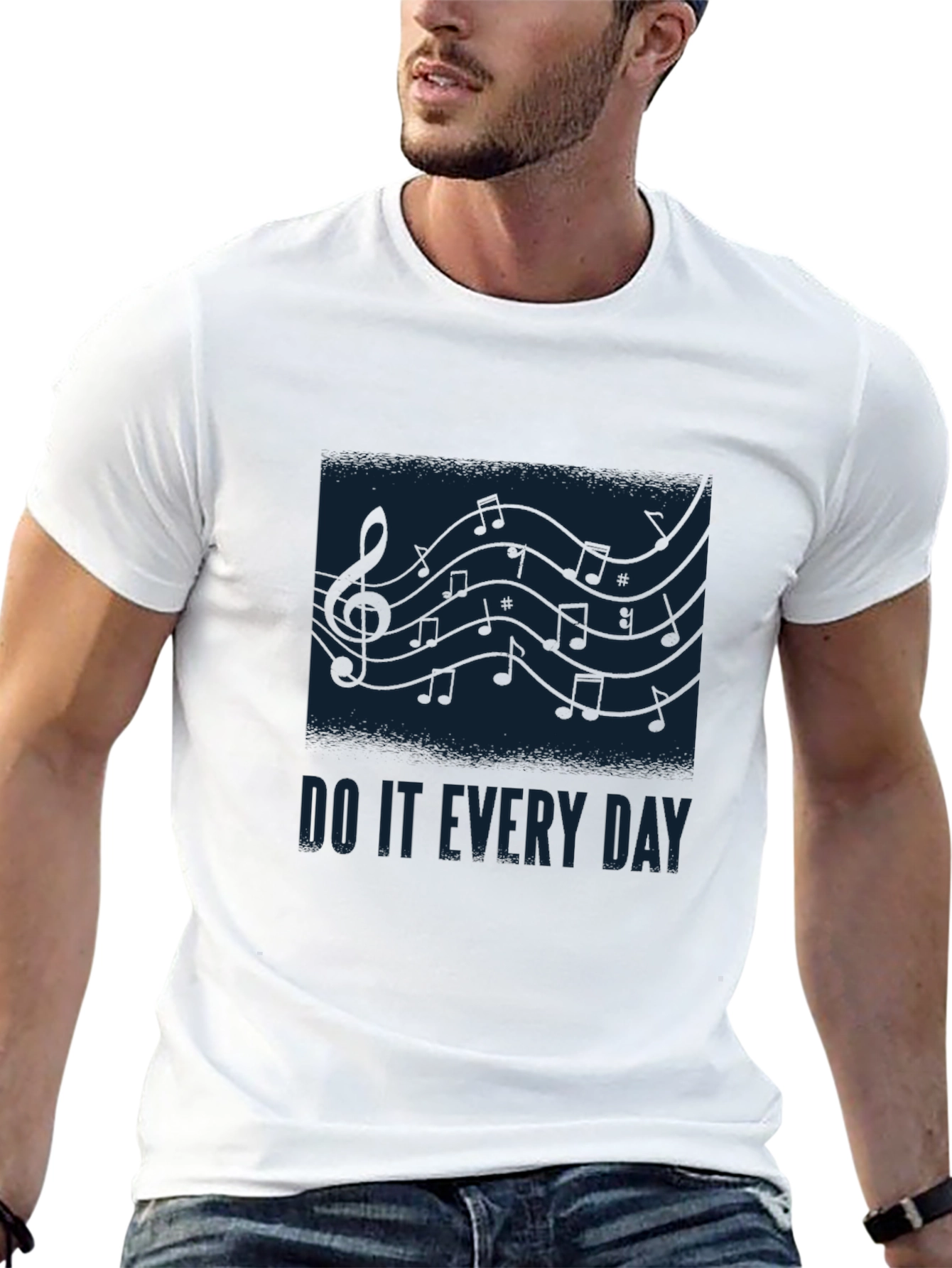 Music Notes Graphic Tee - Do It Every Day