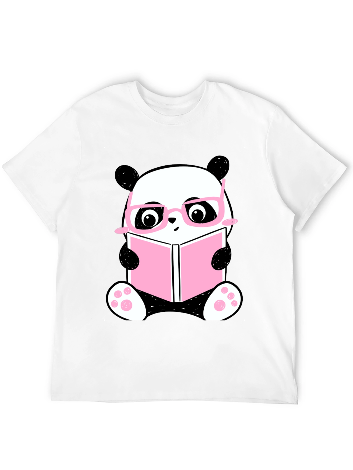 Cute Panda Bear Reading Book T-Shirt