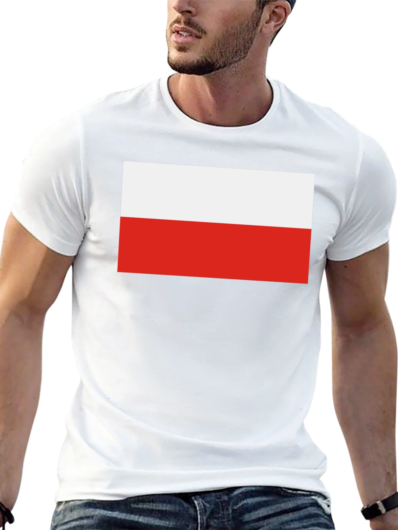 Poland Flag Graphic T-Shirt - Black Crew Neck Tee