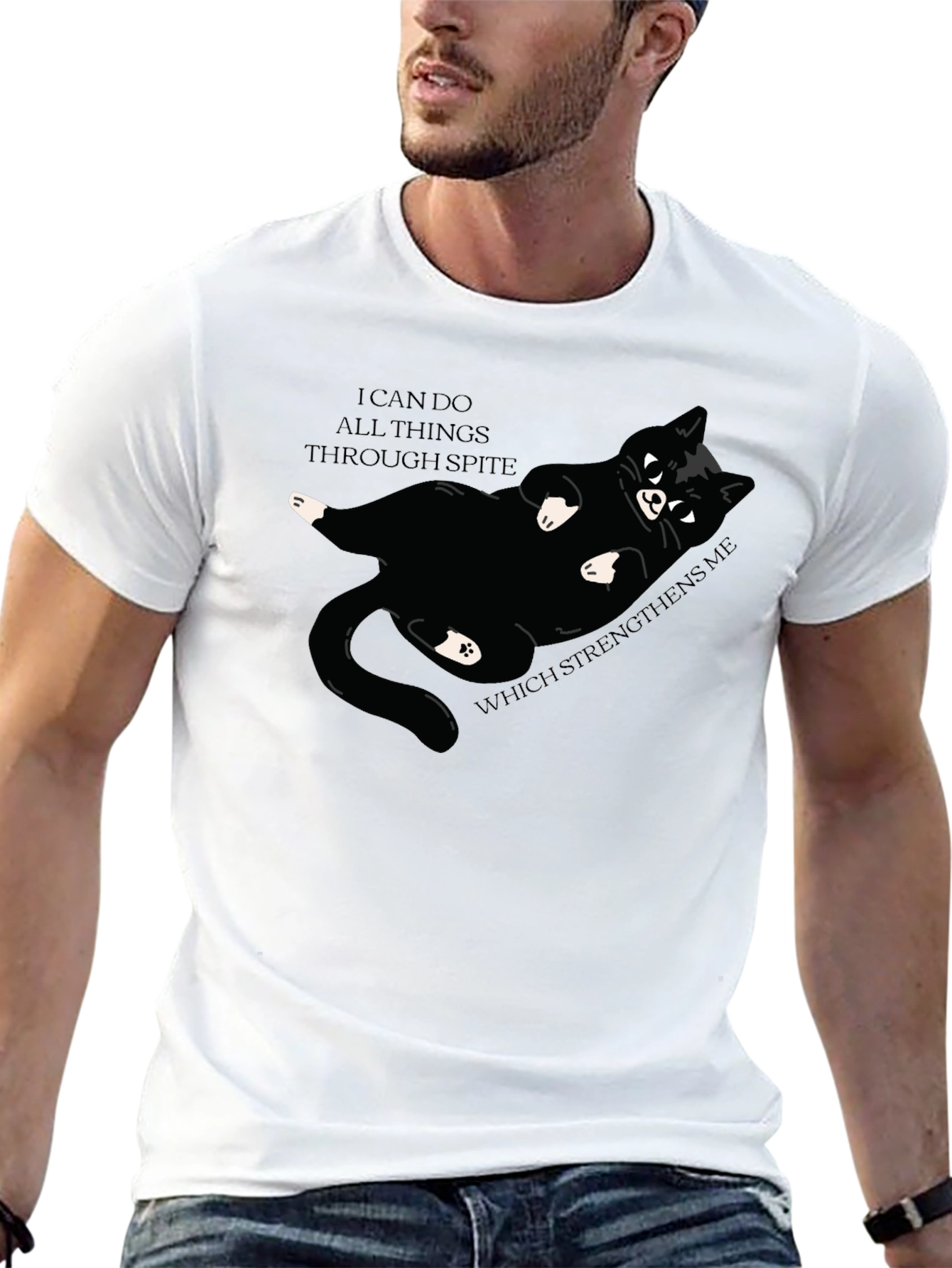 Spite Cat Graphic T-Shirt - Funny Feline Tee
