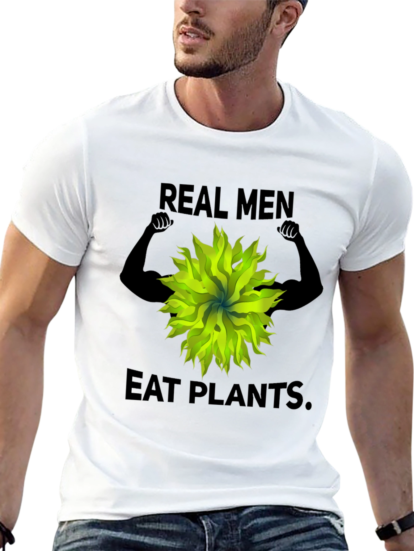 Real Men Eat Plants Graphic Tee - Vegan Strong